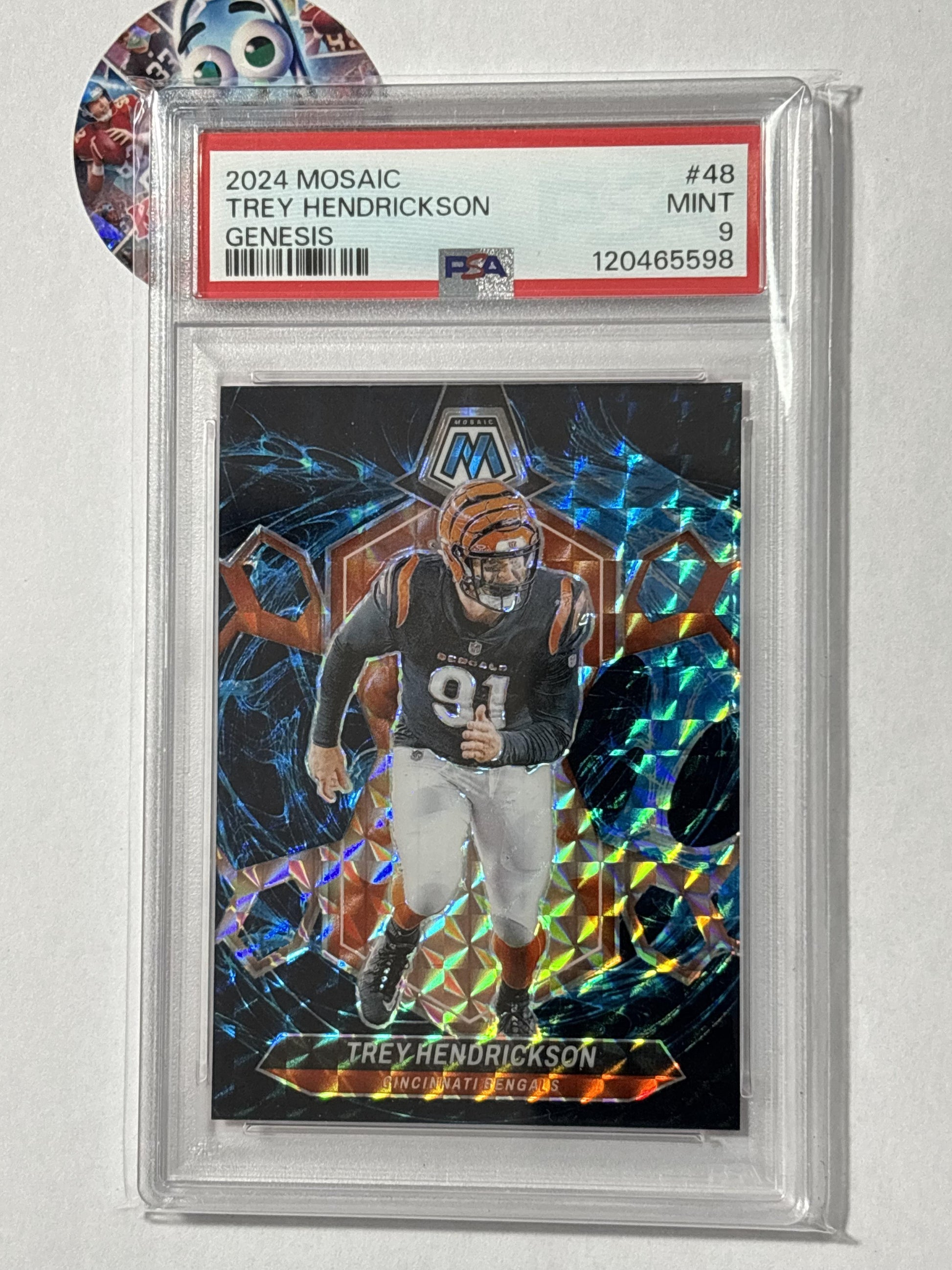 2024 Panini Mosaic #48 Trey Hendrickson Mosaic Genesis PSA 9 Cincinnati Bengals