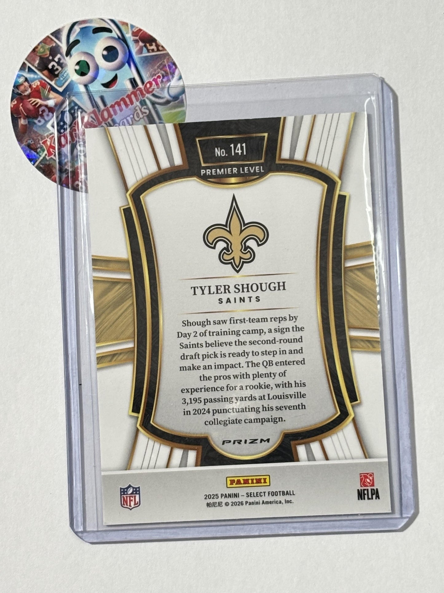2025 Panini Select #141 Tyler Shough Pink Prizm Shock New Orleans Saints