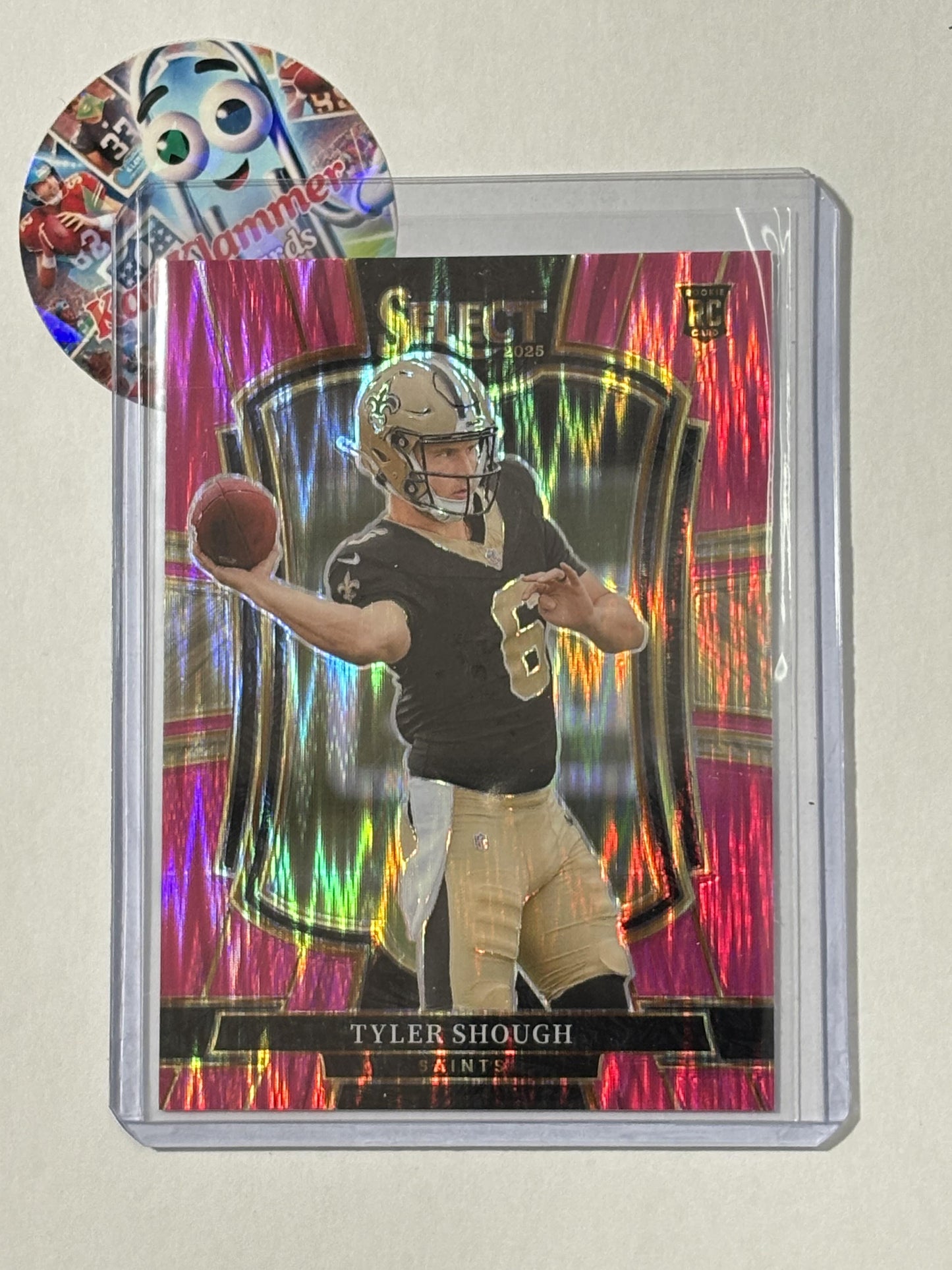 2025 Panini Select #141 Tyler Shough Pink Prizm Shock New Orleans Saints