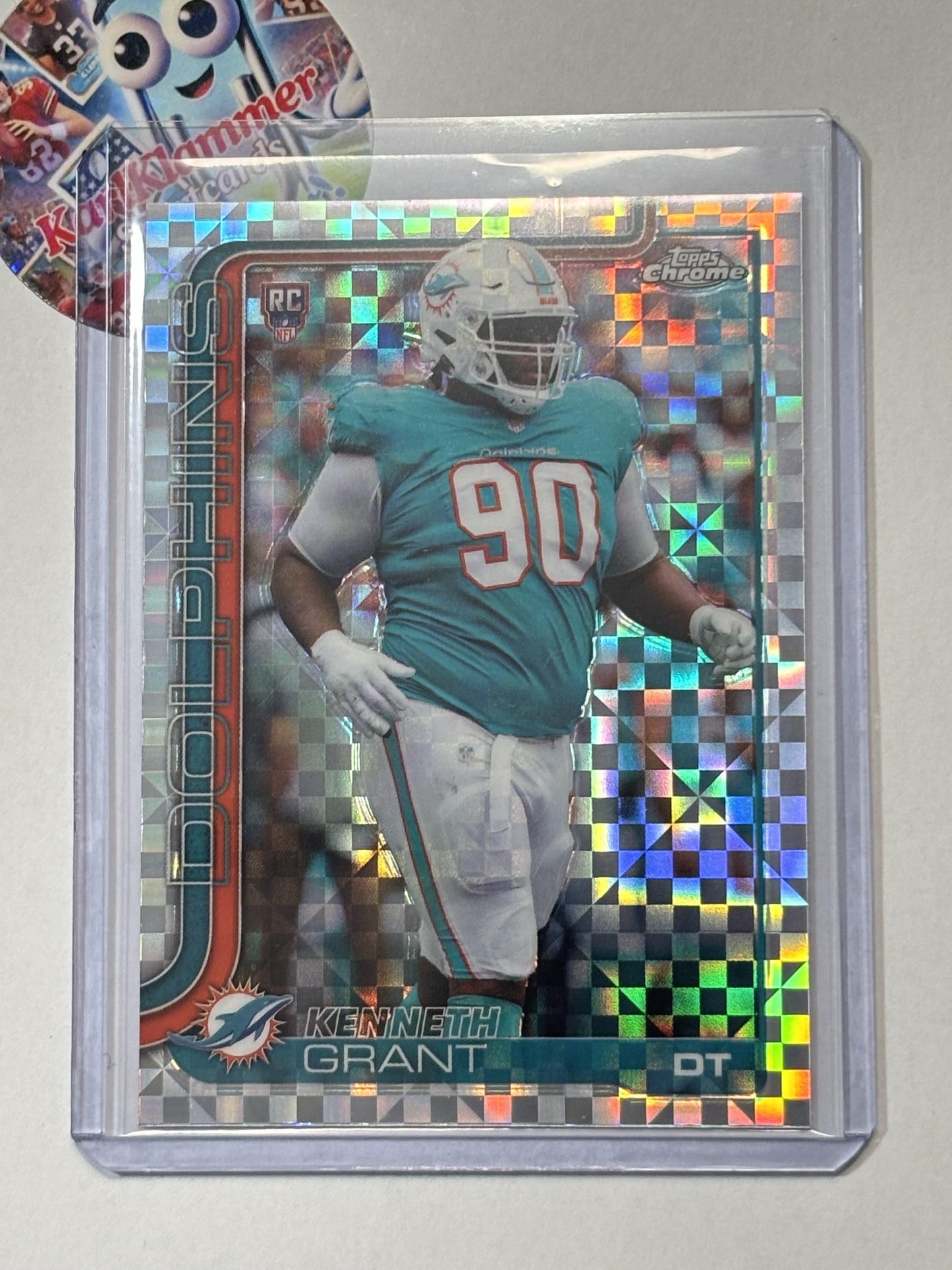 2025 Topps Chrome #362 Kenneth Grant X-Fractor Miami Dolphins RC