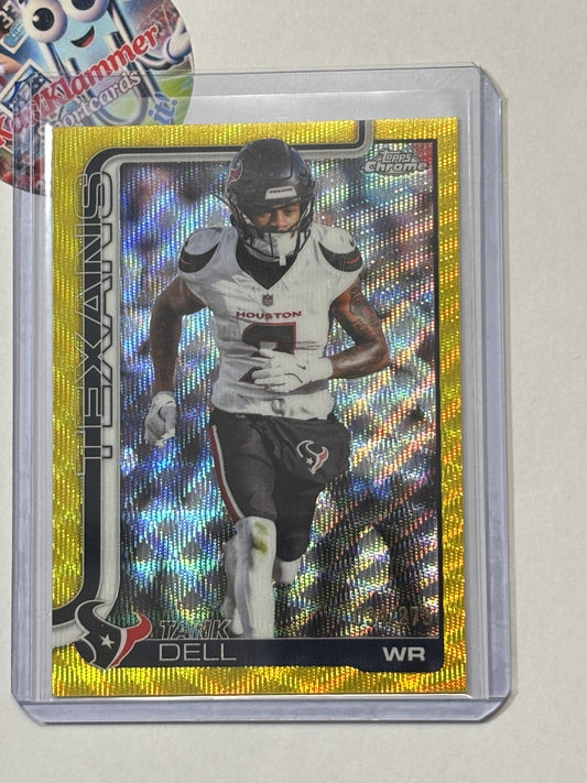 2025 Topps Chrome #123 Tank Dell Yellow Wave/275 Houston Texans SN