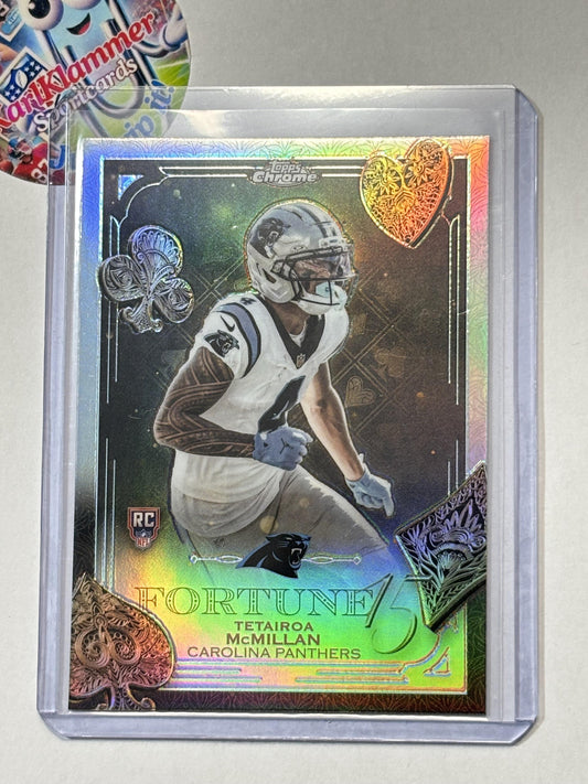 2025 Topps Chrome #F15-19 Tetairoa McMillan Fortune 15 Refractor Carolina Panthers