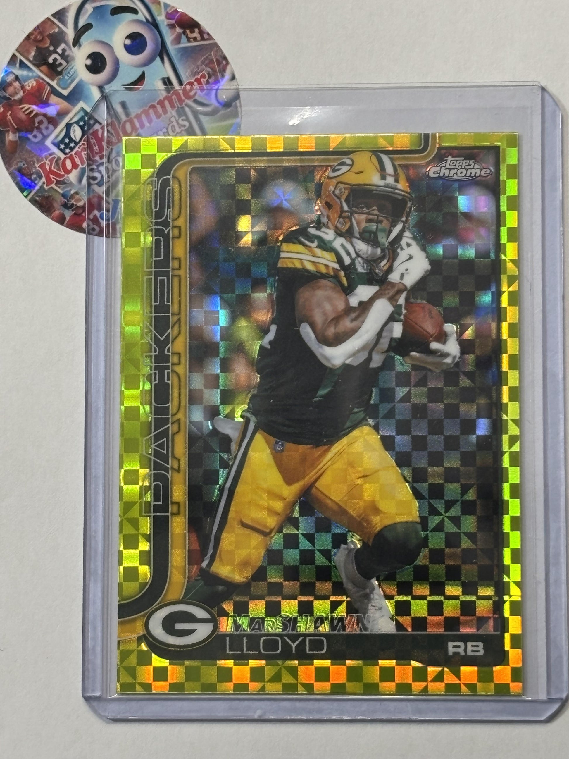 2025 Topps Chrome #114 MarShawn Lloyd Lime Green X-Fractor Green Bay Packers