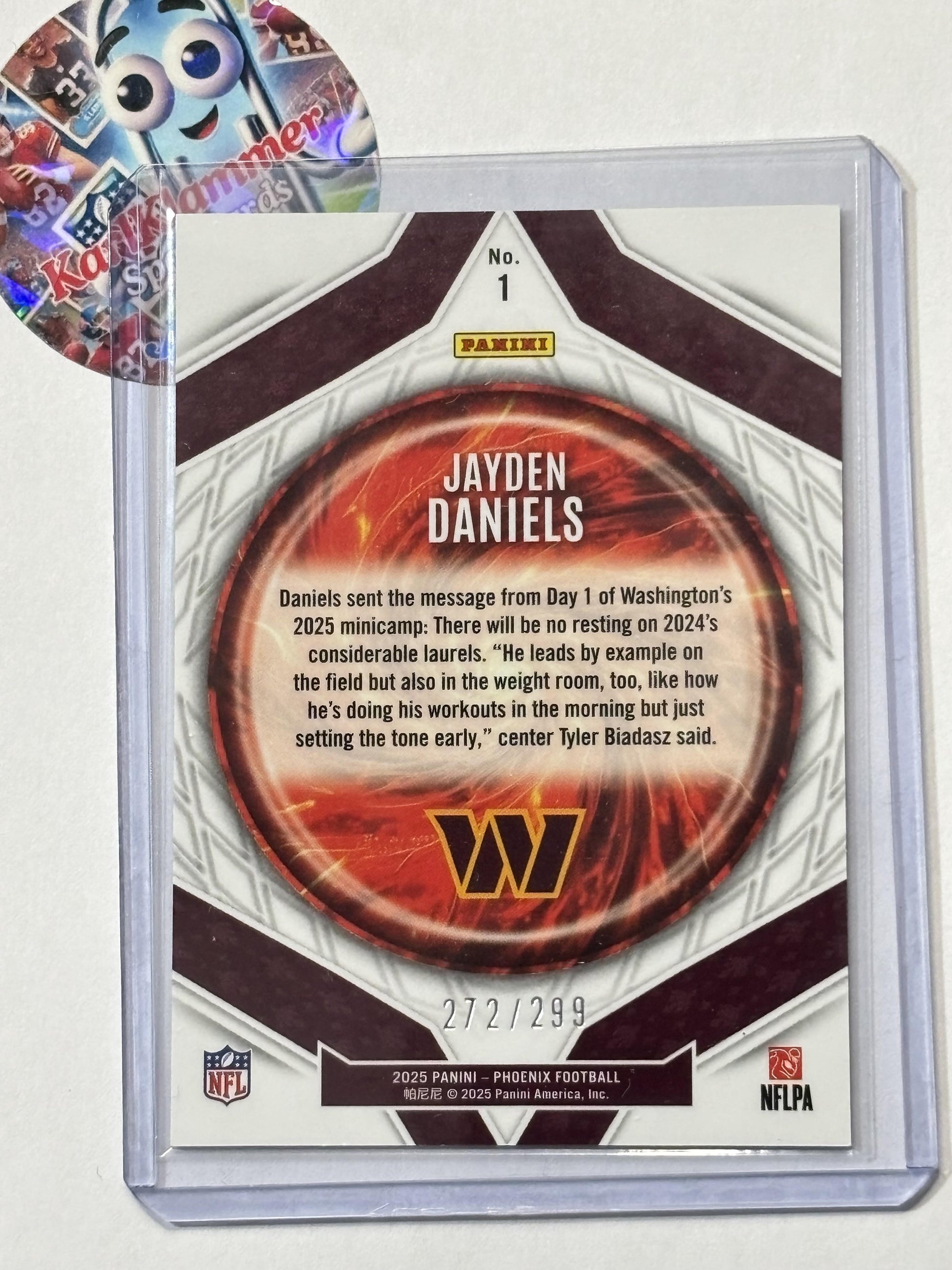 2025 Panini Phoenix #1 Jayden Daniels Paragon Silver Pyramids #/299 Washington Commanders SN