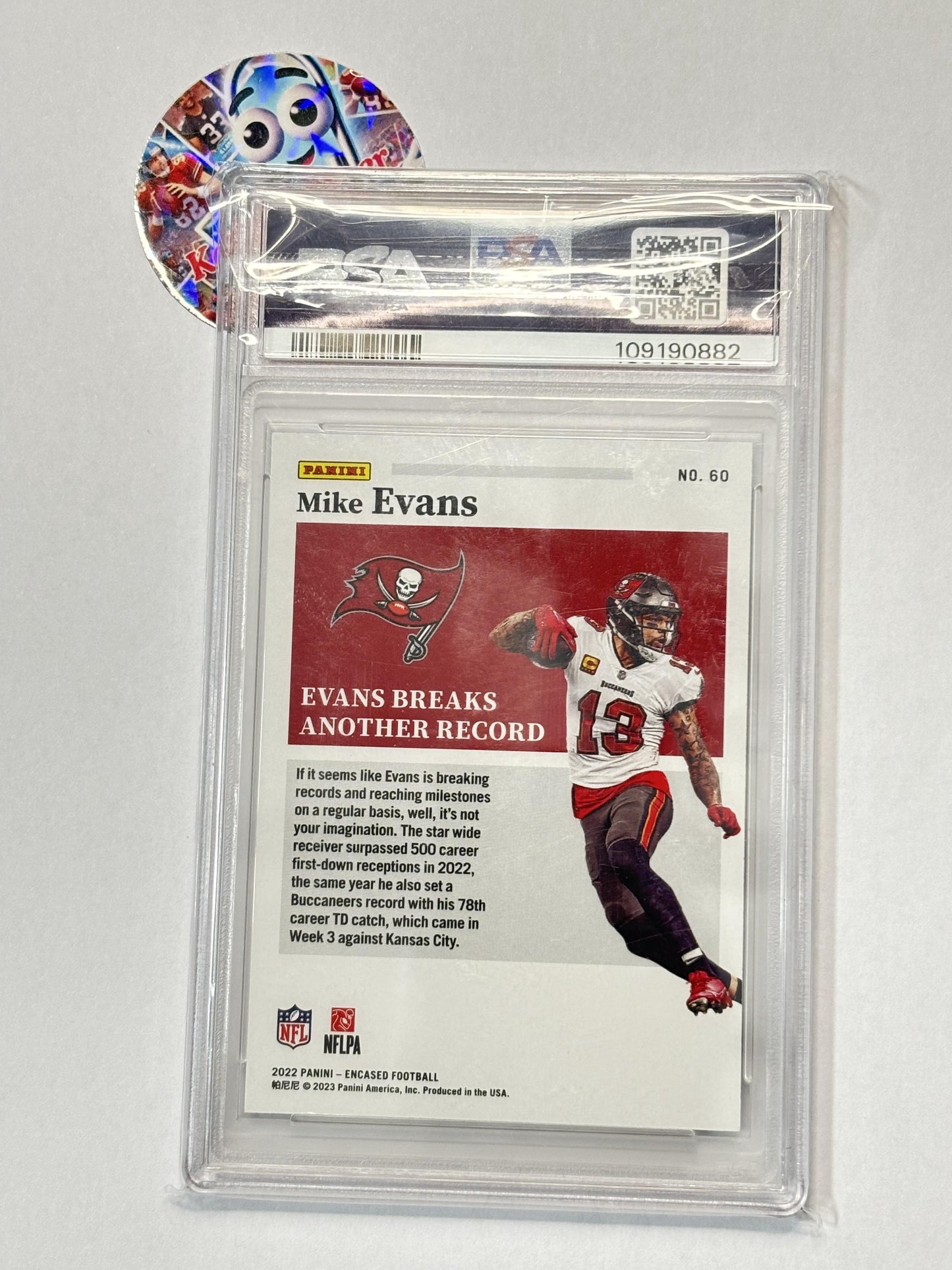 2022 Panini Encased #60 Mike Evans PSA 10 Tampa Bay Buccaneers Autograpg and Inscription