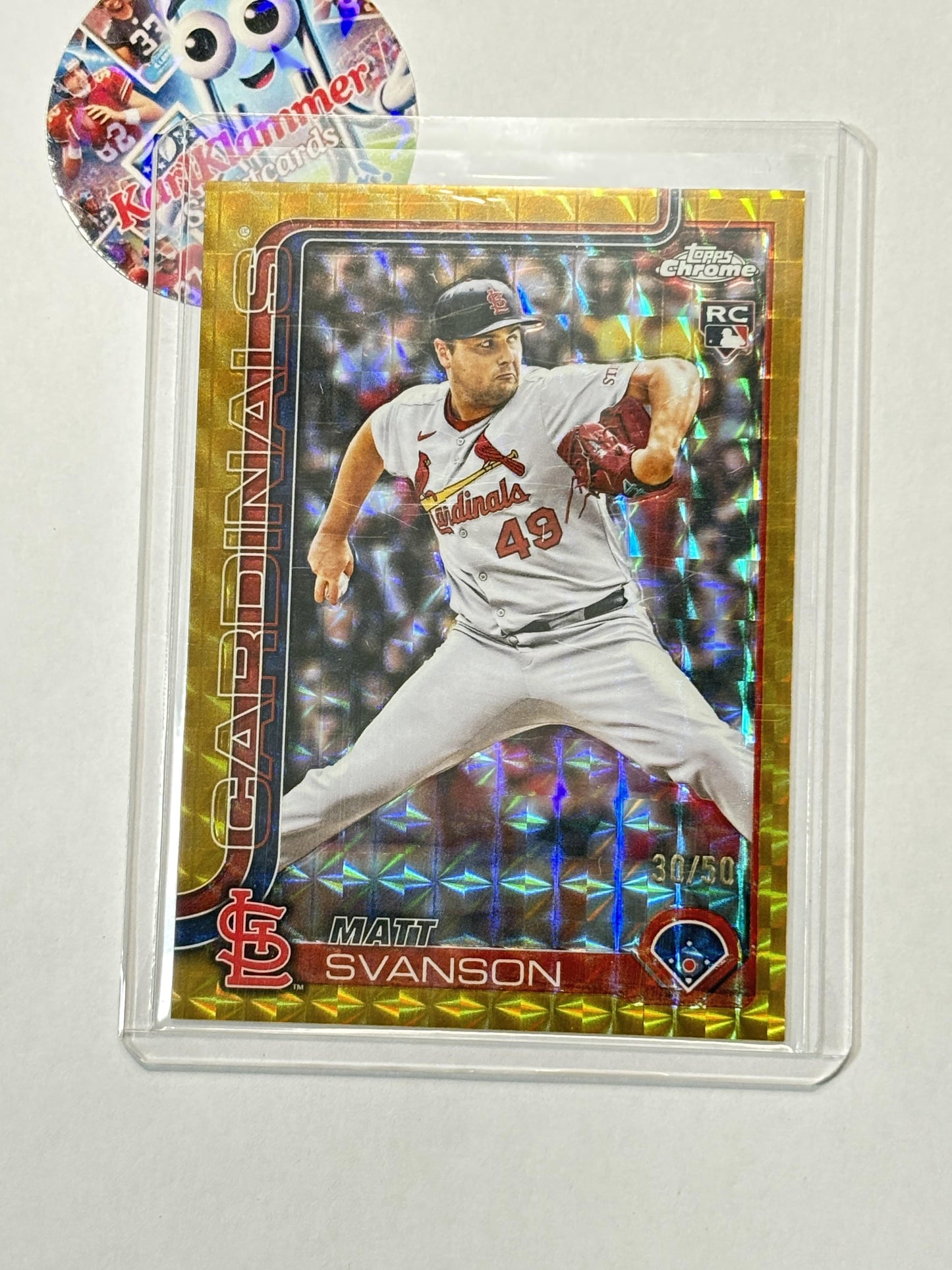 2025 Topps Chrome Update #USC5 Matt Svanson Gold Geometric Refractors #/50 St. Louis Cardinals SN,RC