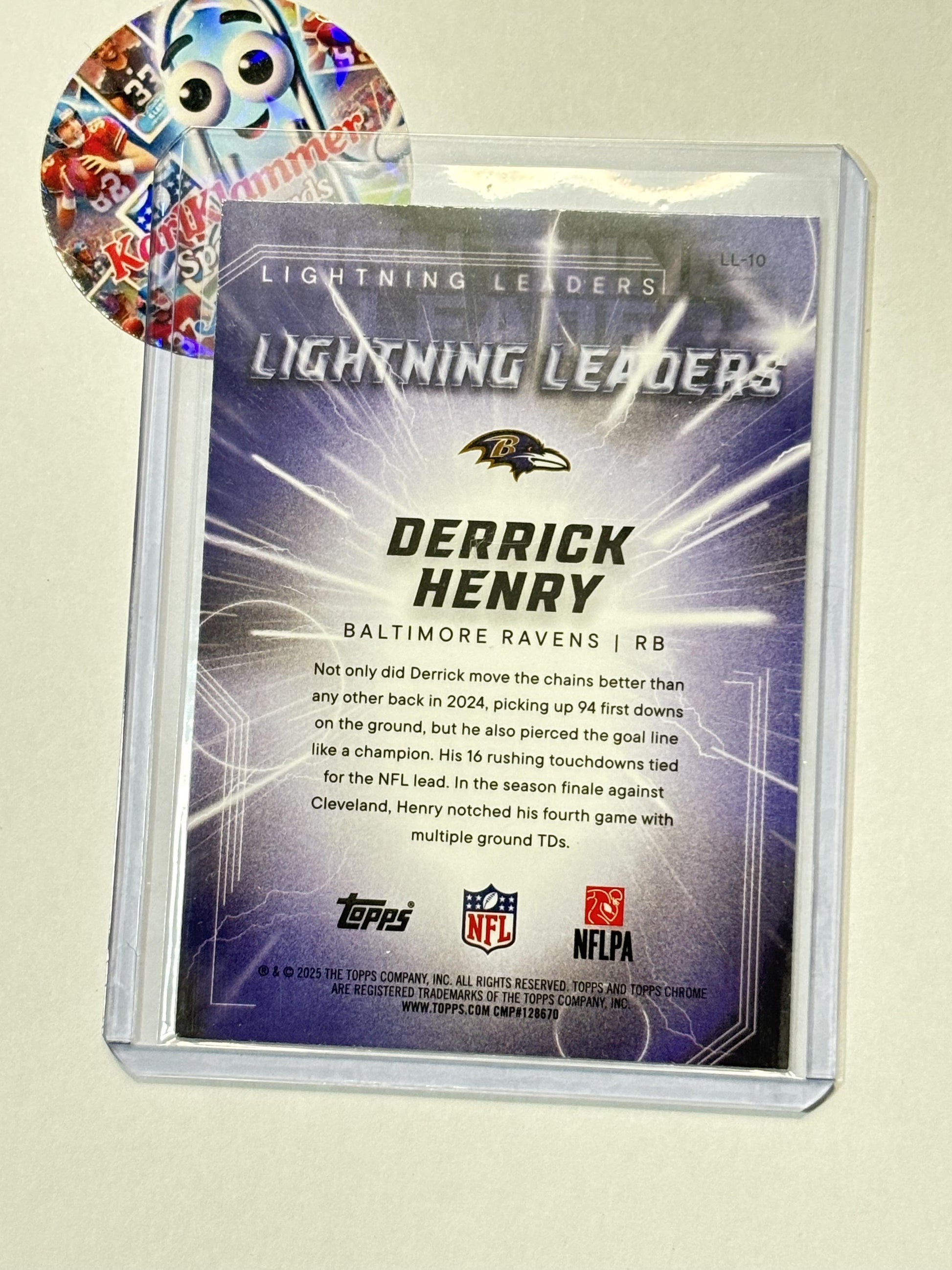 2025 Topps Chrome #LL-10 Derrick Henry Lightning Leaders Baltimore Ravens