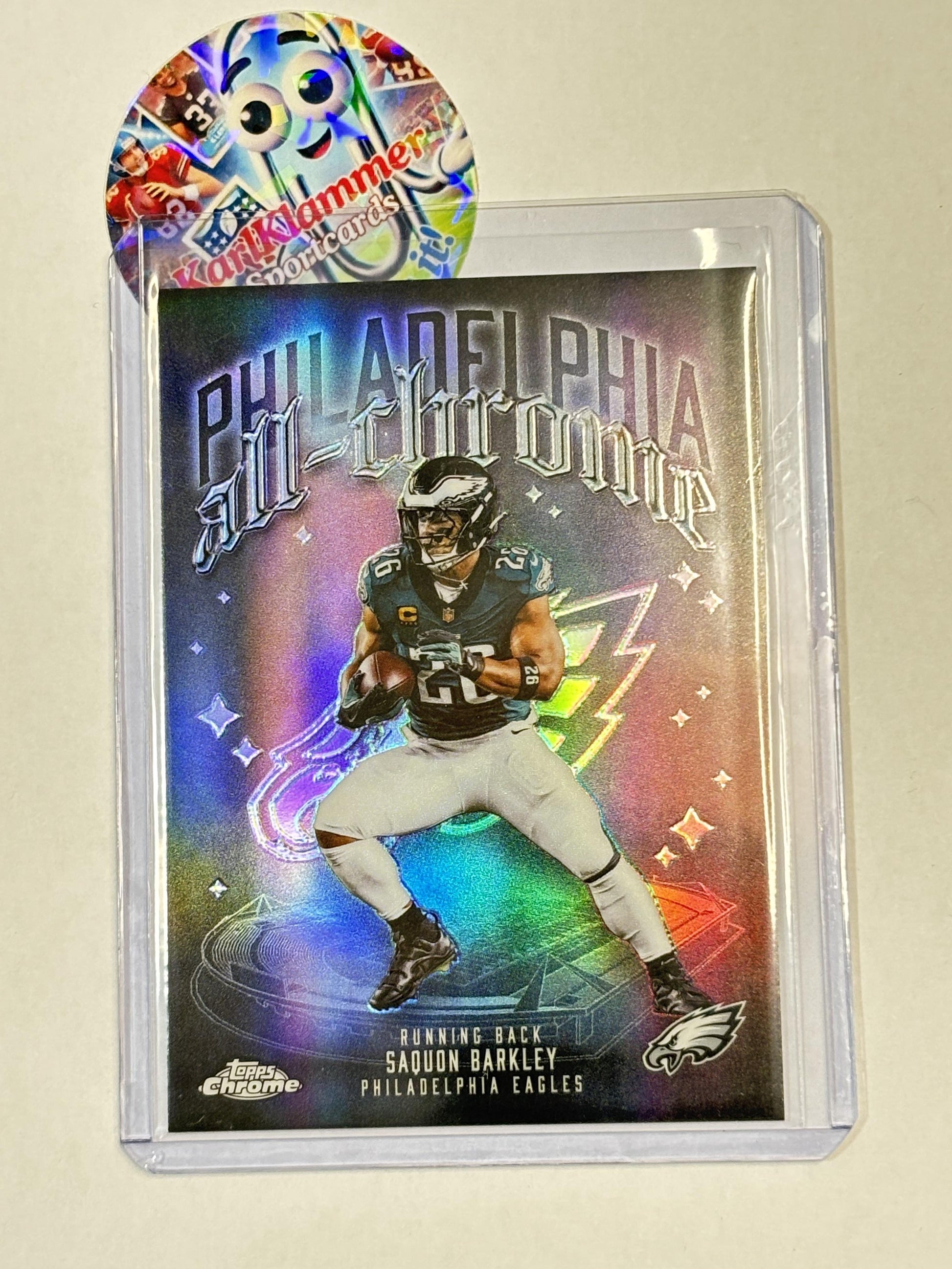 2025 Topps Chrome #ACT-3 Saquon Barkley All-Chrome Team Refractor Philadelphia Eagles