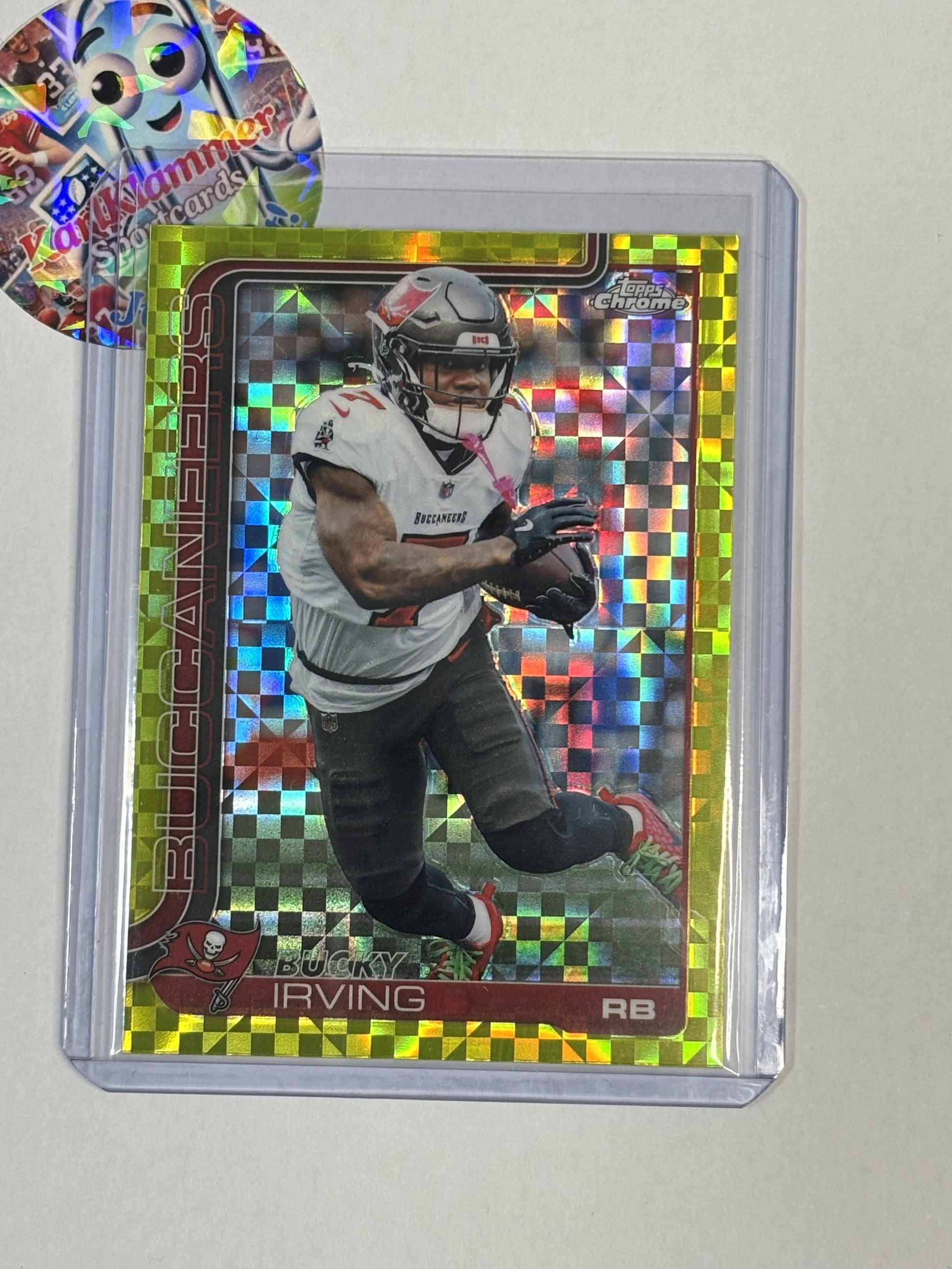 2025 Topps Chrome #285 Bucky Irving Lime Green X-Fractor Tampa Bay Buccaneers