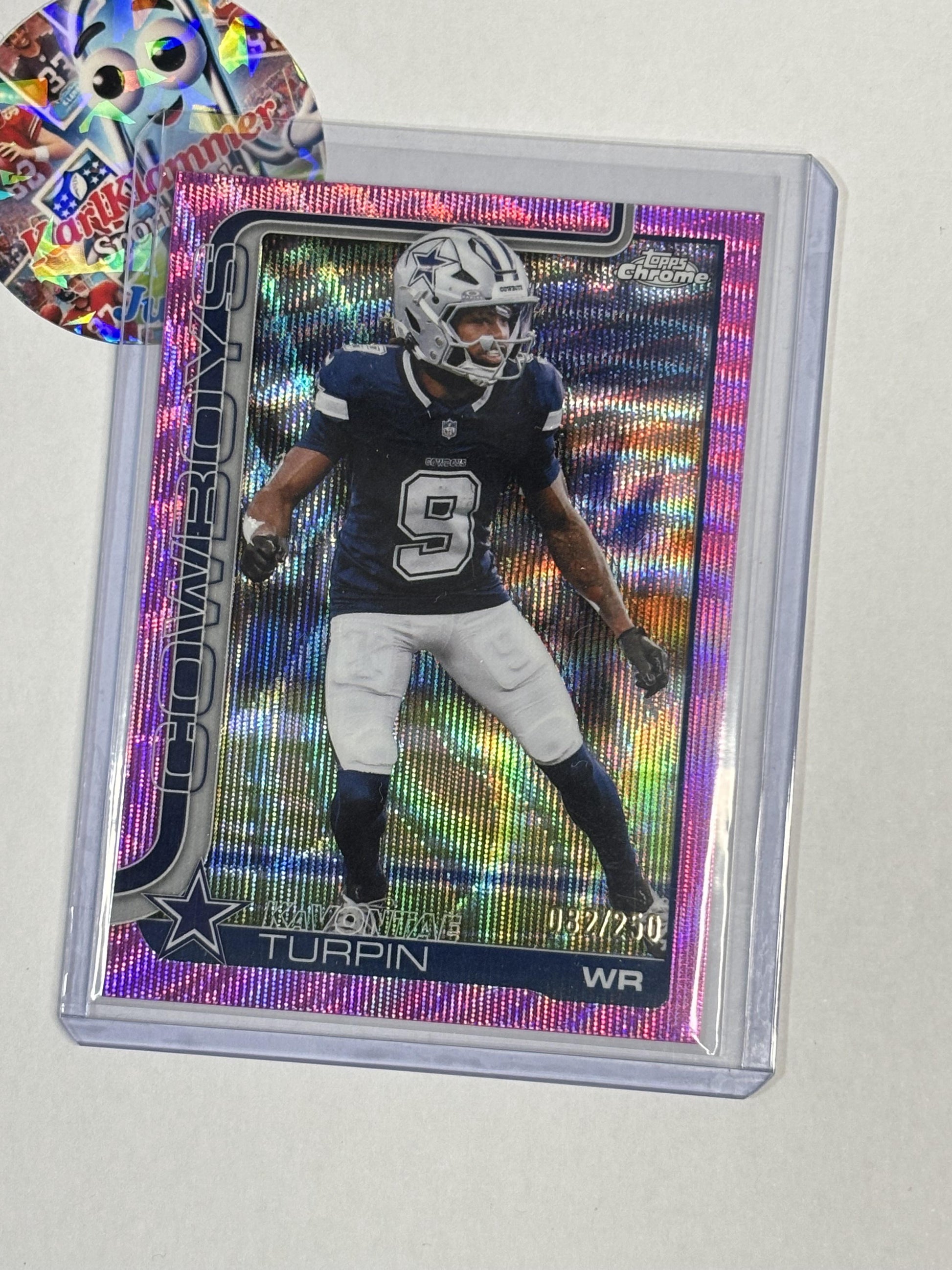 2025 Topps Chrome #84 KaVontae Turpin Pink Wave Refractor #/250 Dallas Cowboys SN