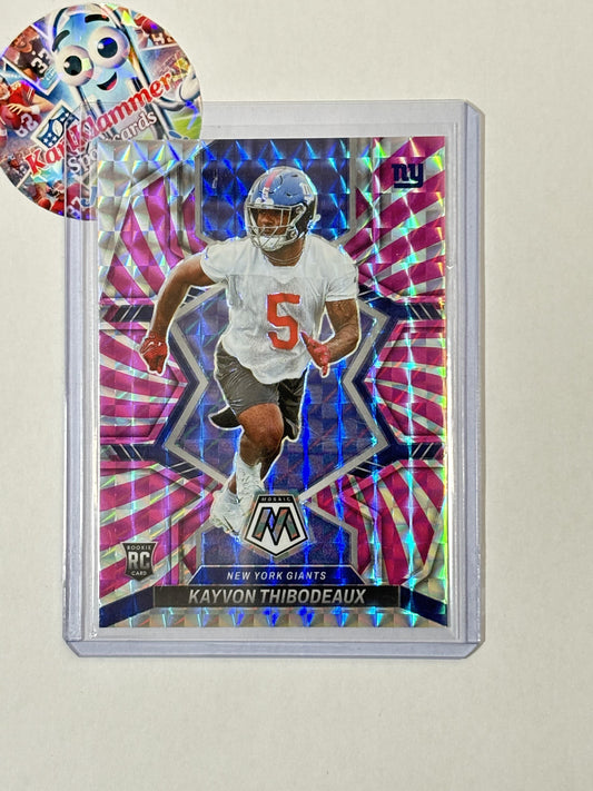 2022 Panini Mosaic #344 Kayvon Thibodeaux Mosaic Pink Swirl #/11 New York Giants SN,RC