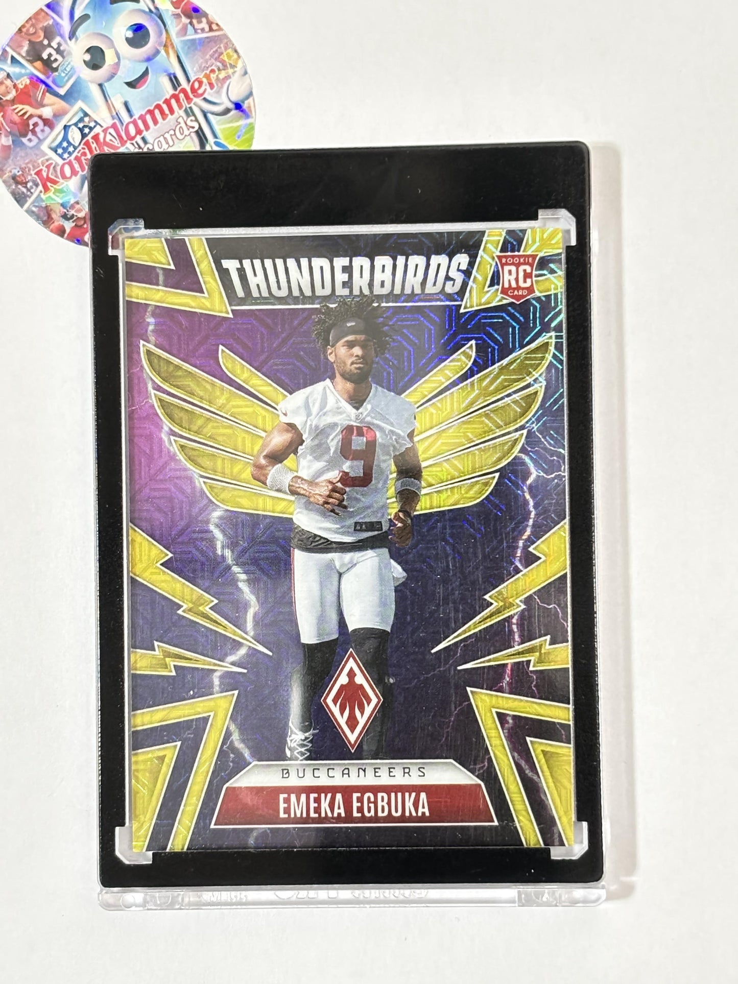 2025 Panini Phoenix #47 Emeka Egbuka Thunderbirds Yellow Mojo Prizm #/49 Tampa Bay Buccaneers SN