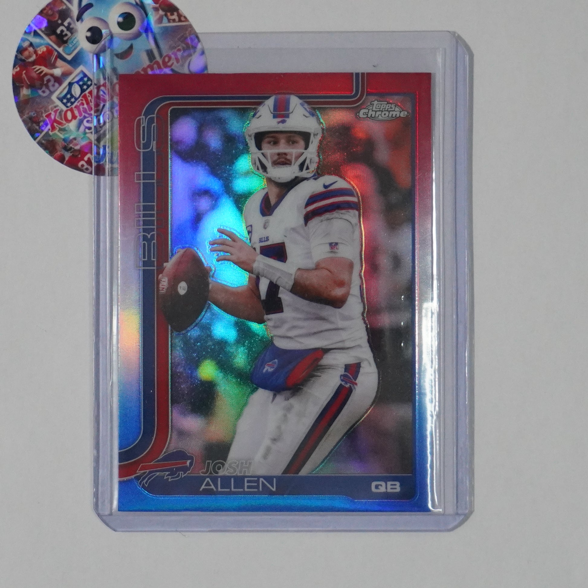 2025 Topps Chrome #34 Josh Allen Red White and Blue Refractor Buffalo Bills