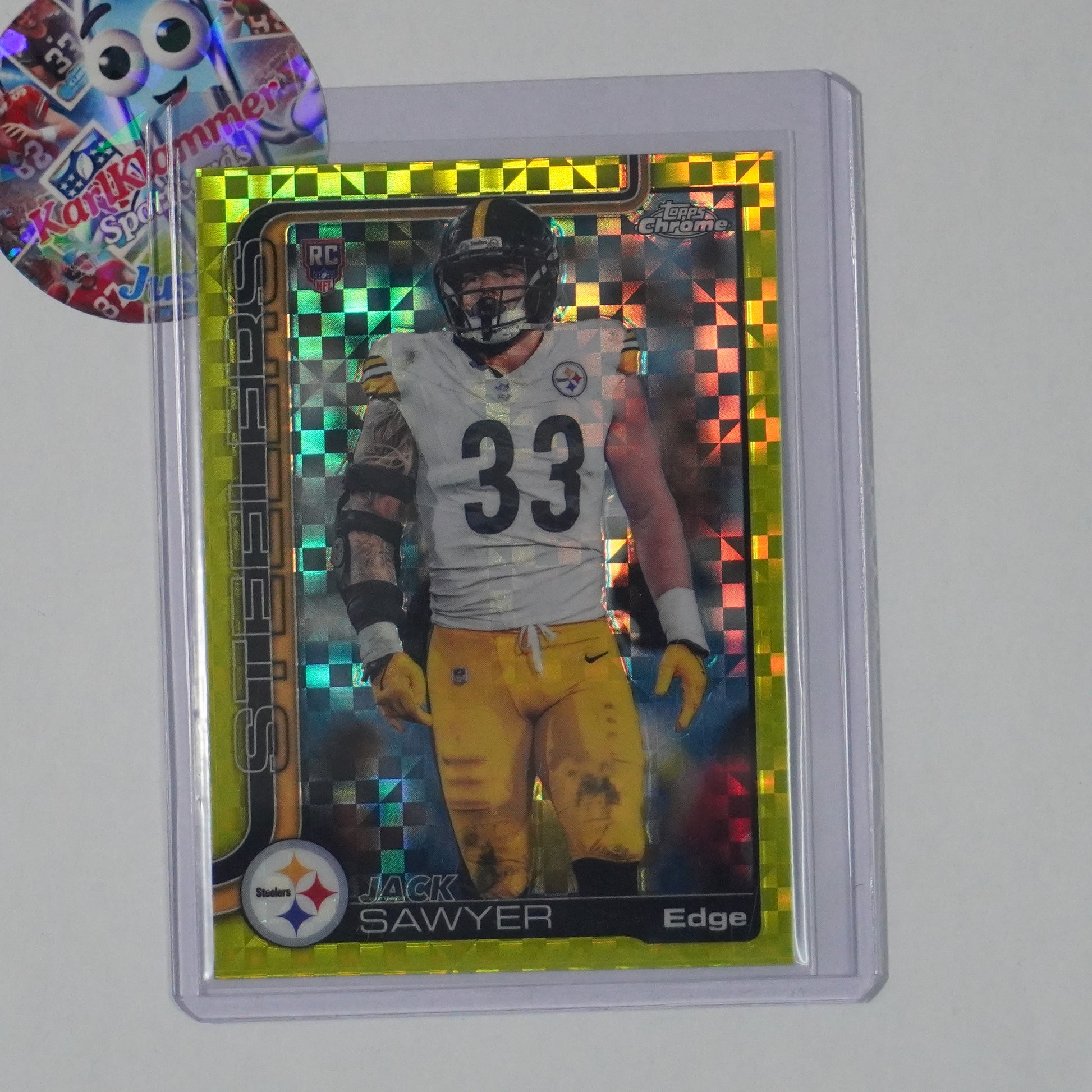 2025 Topps Chrome #357 Jack Sawyer Lime Green X-Fractor Pittsburgh Steelers RC