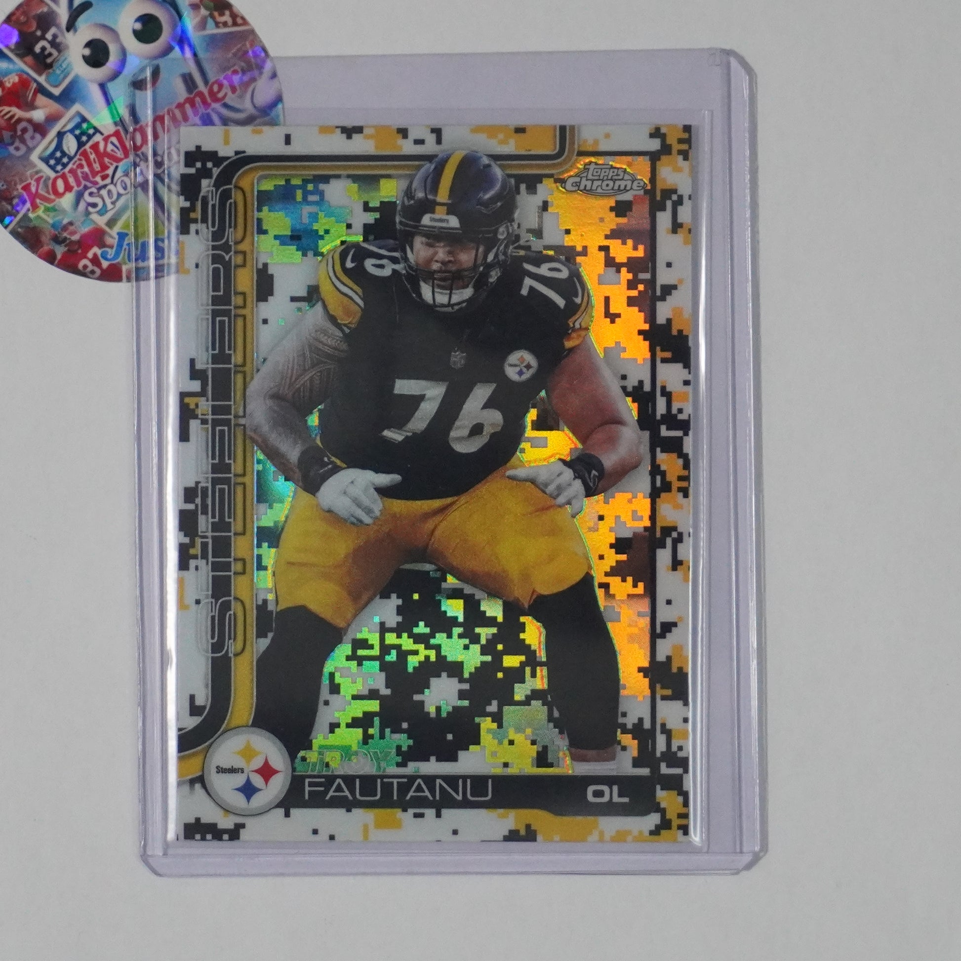 2025 Topps Chrome #256 Troy Fautanu Team Camo Pittsburgh Steelers