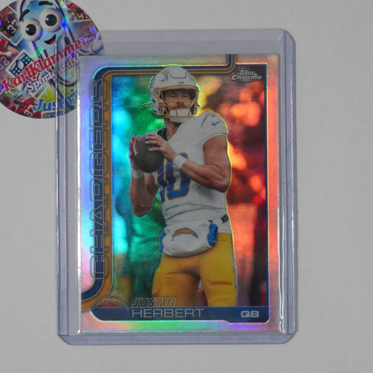 2025 Topps Chrome #158 Justin Herbert Refractor Los Angeles Chargers