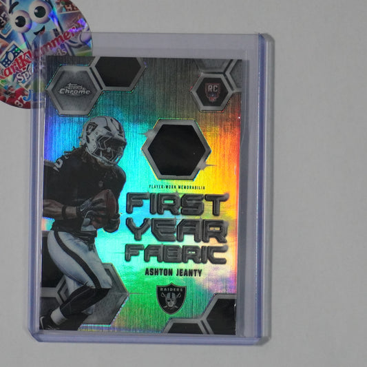 2025 Topps Chrome #FYF-AJ Ashton Jeanty First Year Fabric Las Vegas Raiders MEM