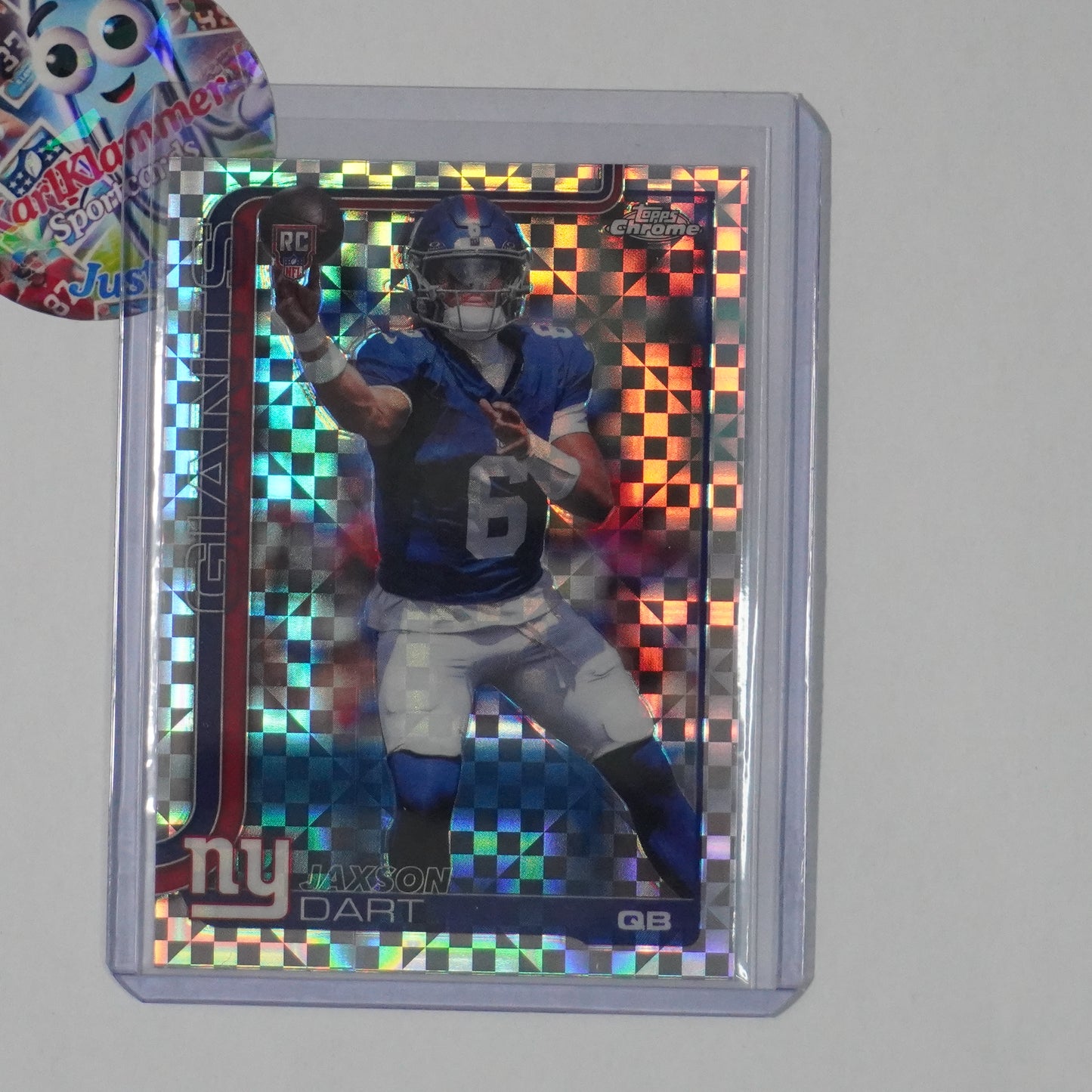 2025 Topps Chrome #306 Jaxson Dart X-Fractor New York Giants RC
