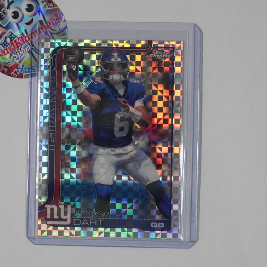 2025 Topps Chrome #306 Jaxson Dart X-Fractor New York Giants RC
