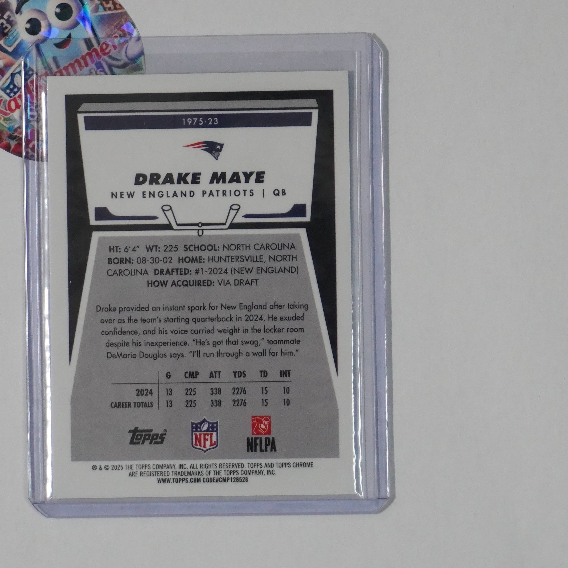 2025 Topps Chrome #1975-23 Drake Maye 1975 Topps X-Fractor New England Patriots