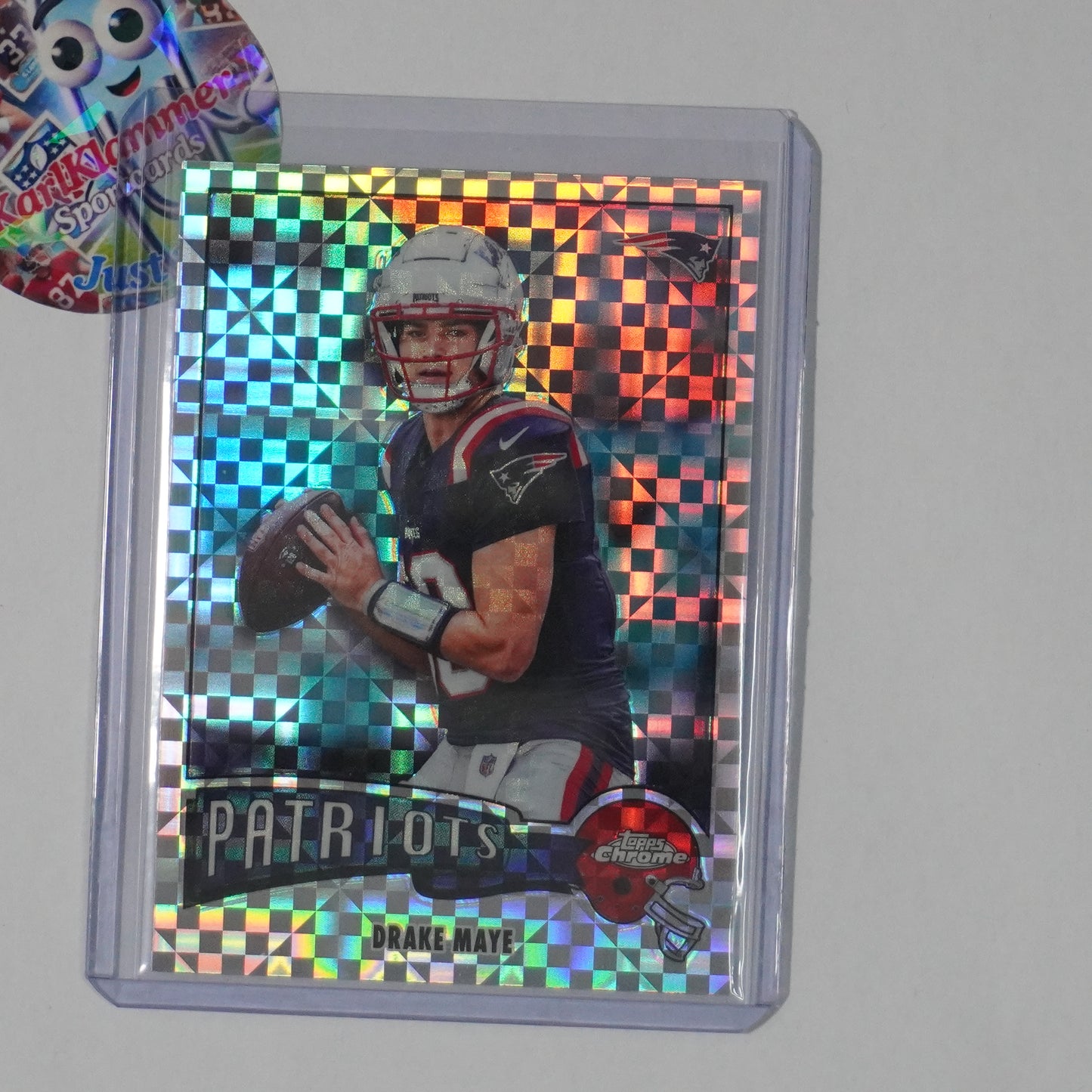 2025 Topps Chrome #1975-23 Drake Maye 1975 Topps X-Fractor New England Patriots