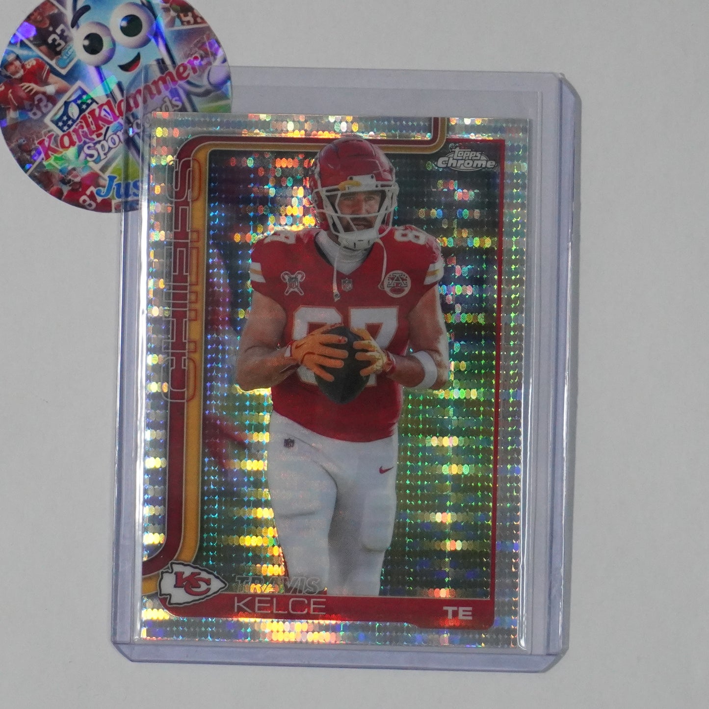 2025 Topps Chrome #150 Travis Kelce Pulsar Refractor Kansas City Chiefs