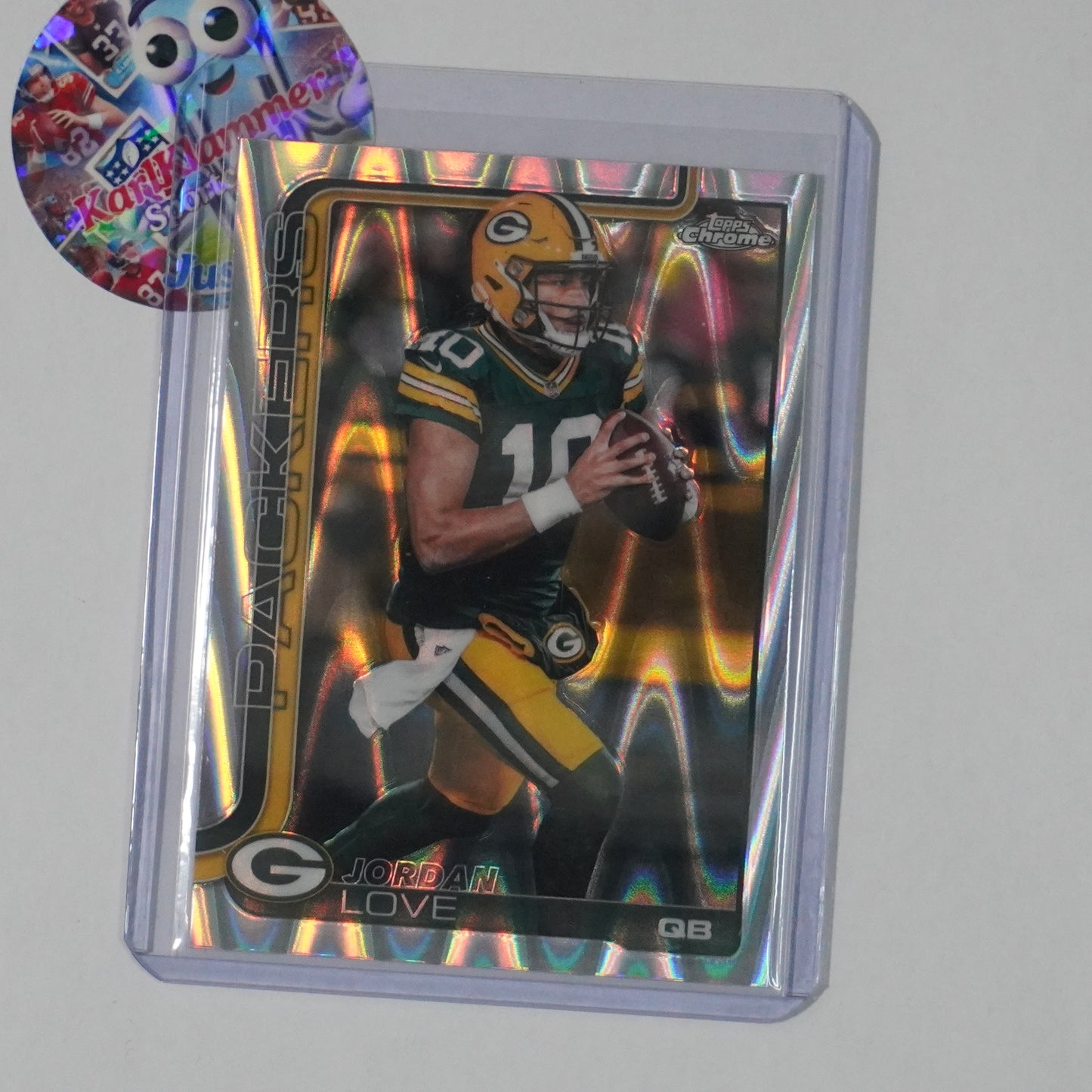 2025 Topps Chrome #109 Jordan Love Ray Wave Refractor Green Bay Packers