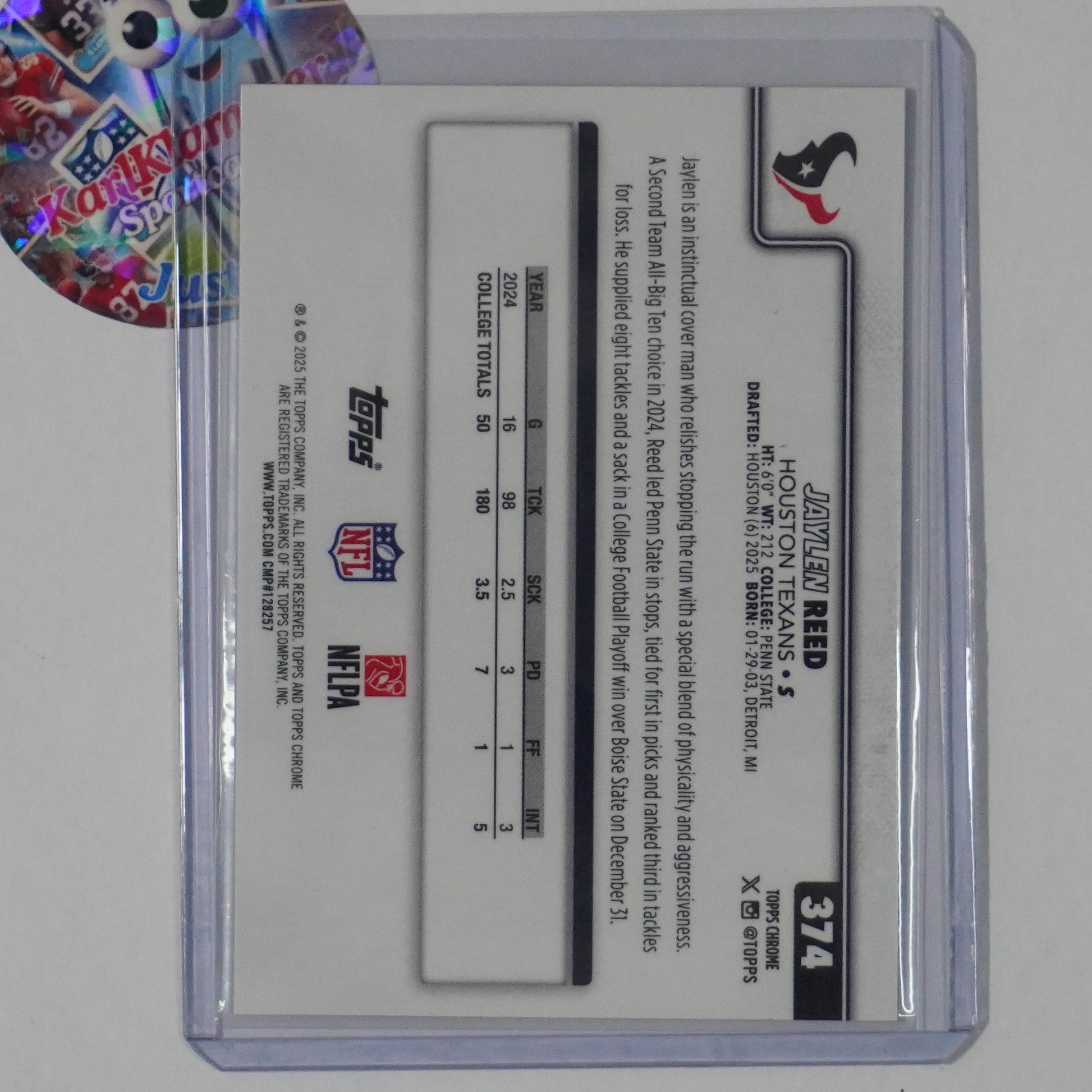 2025 Topps Chrome #374 Jaylen Reed Orange Geometric Refractor #/25