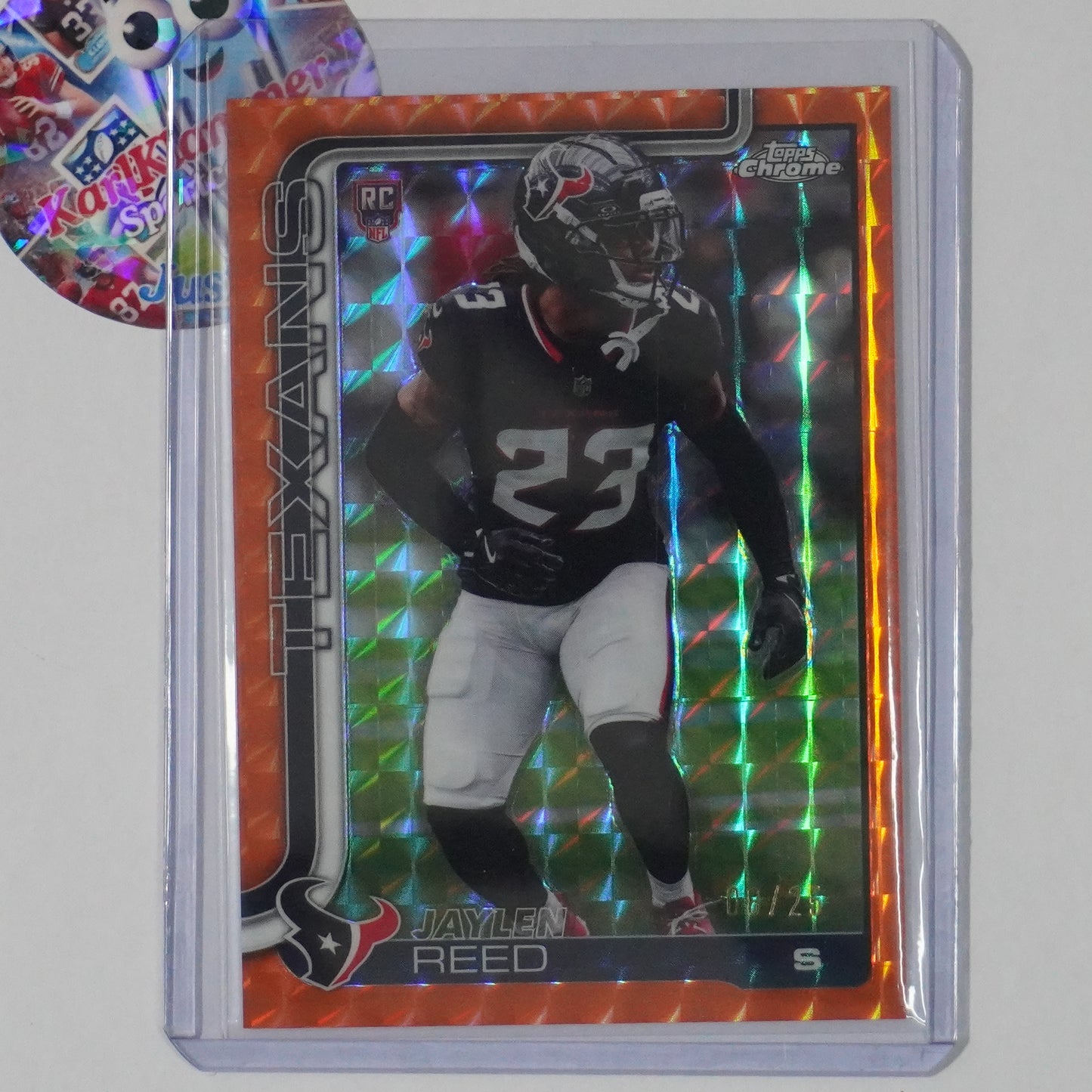 2025 Topps Chrome #374 Jaylen Reed Orange Geometric Refractor #/25
