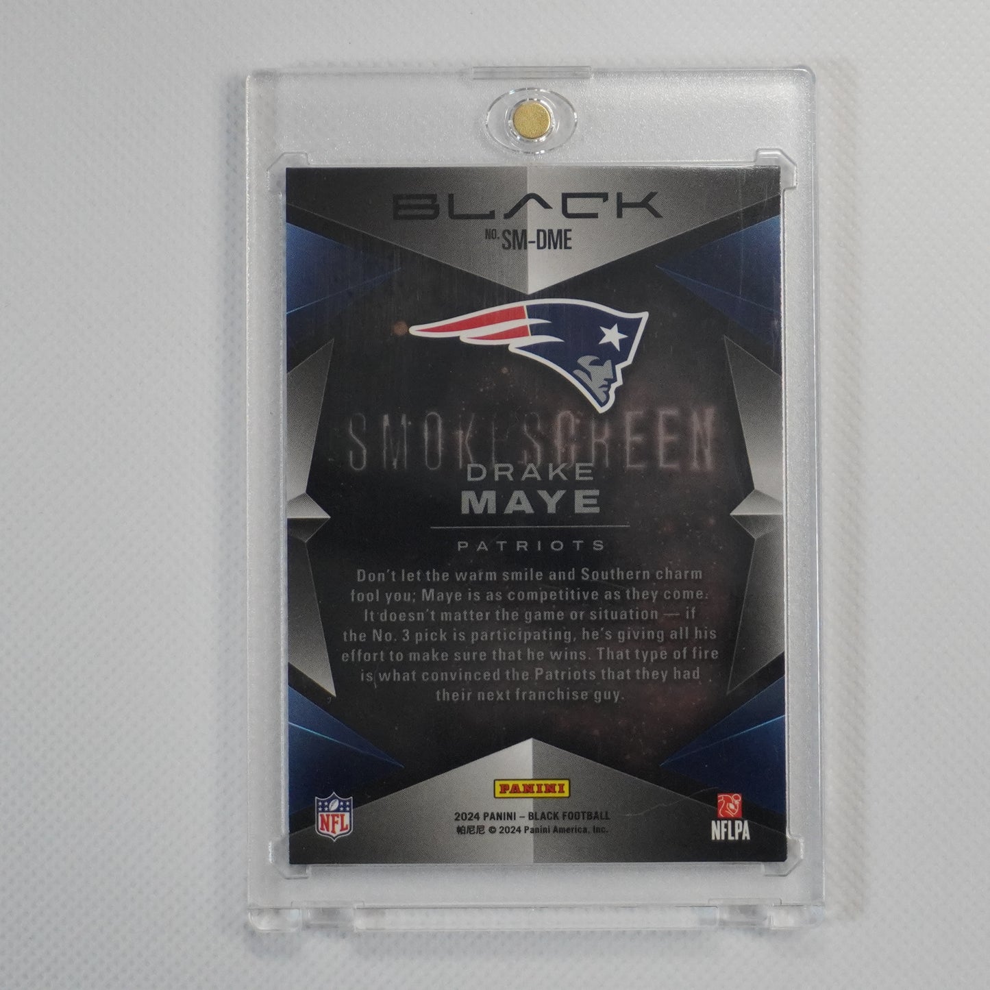2024 Panini Black #SM-DME Drake Maye Smokescreen New England Patriots