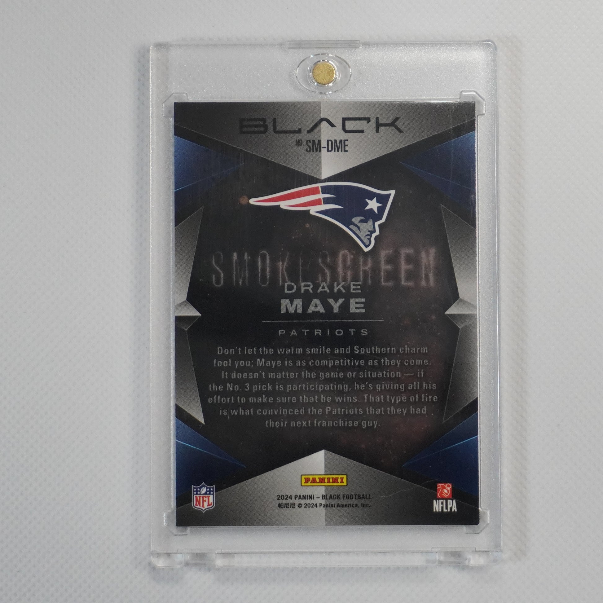 2024 Panini Black #SM-DME Drake Maye Smokescreen New England Patriots