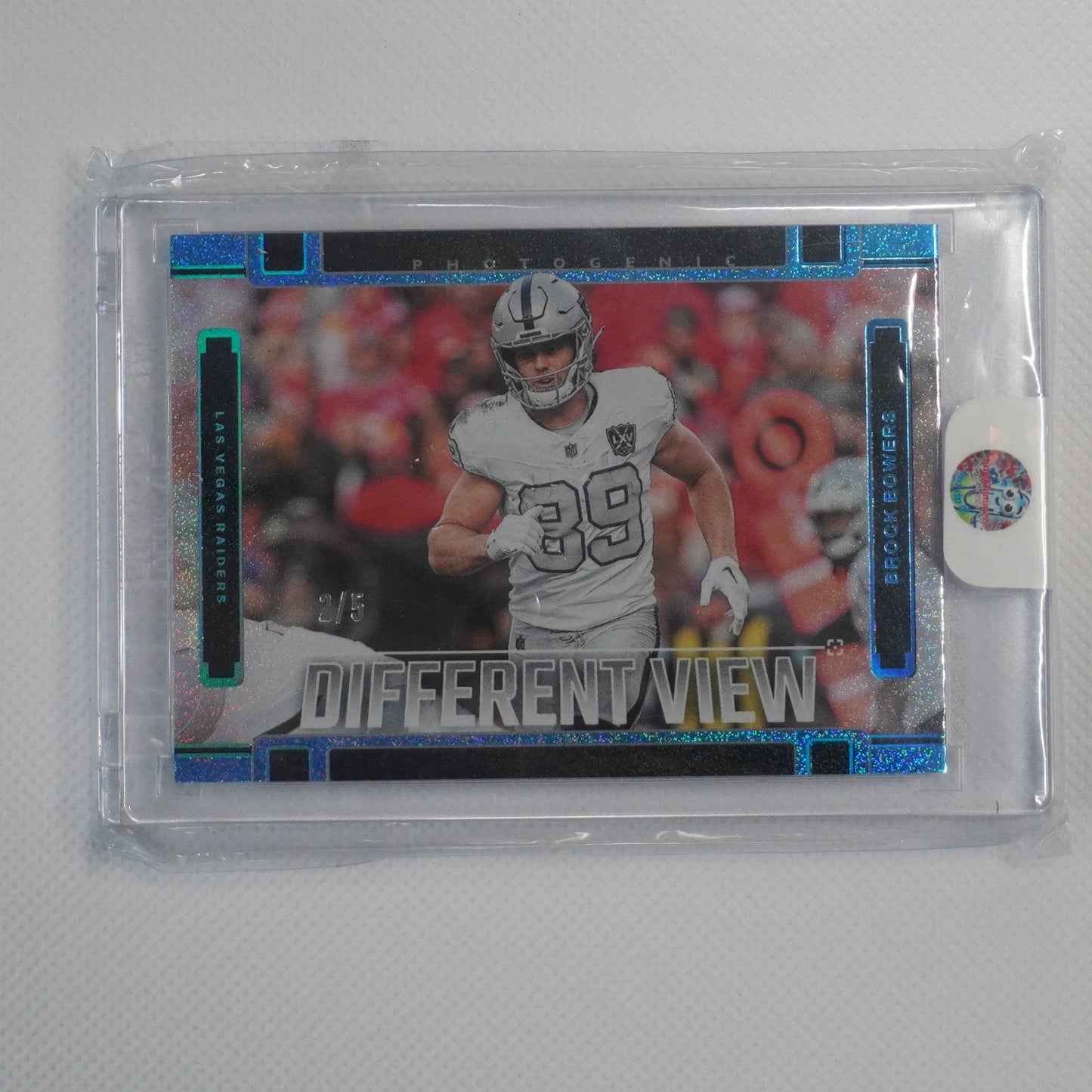 2025 Panini Photogenic #5 Brock Bowers A Different View Platinum #/5 Raiders