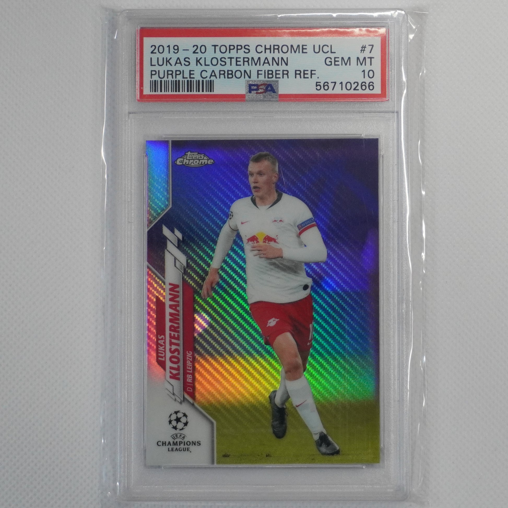 2019-20 Topps Chrome UCC #7 Lukas Klostermann Purple Carbon Fiber PSA 10