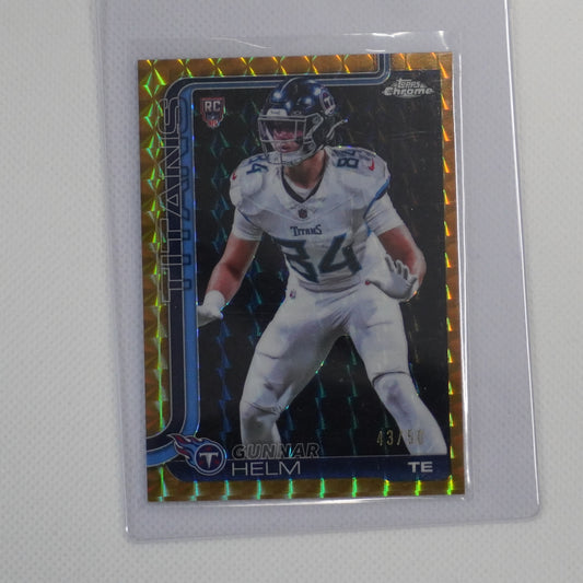 2025 Topps Chrome #305 Gunnar Helm Gold Geometric Refractor #/50