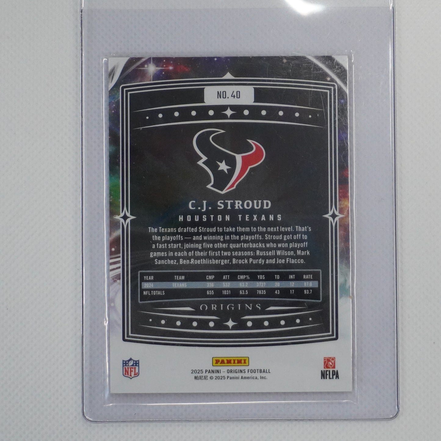 2025 Panini Origins #40 C.J. Stroud Orange #/149 Houston Texans SN