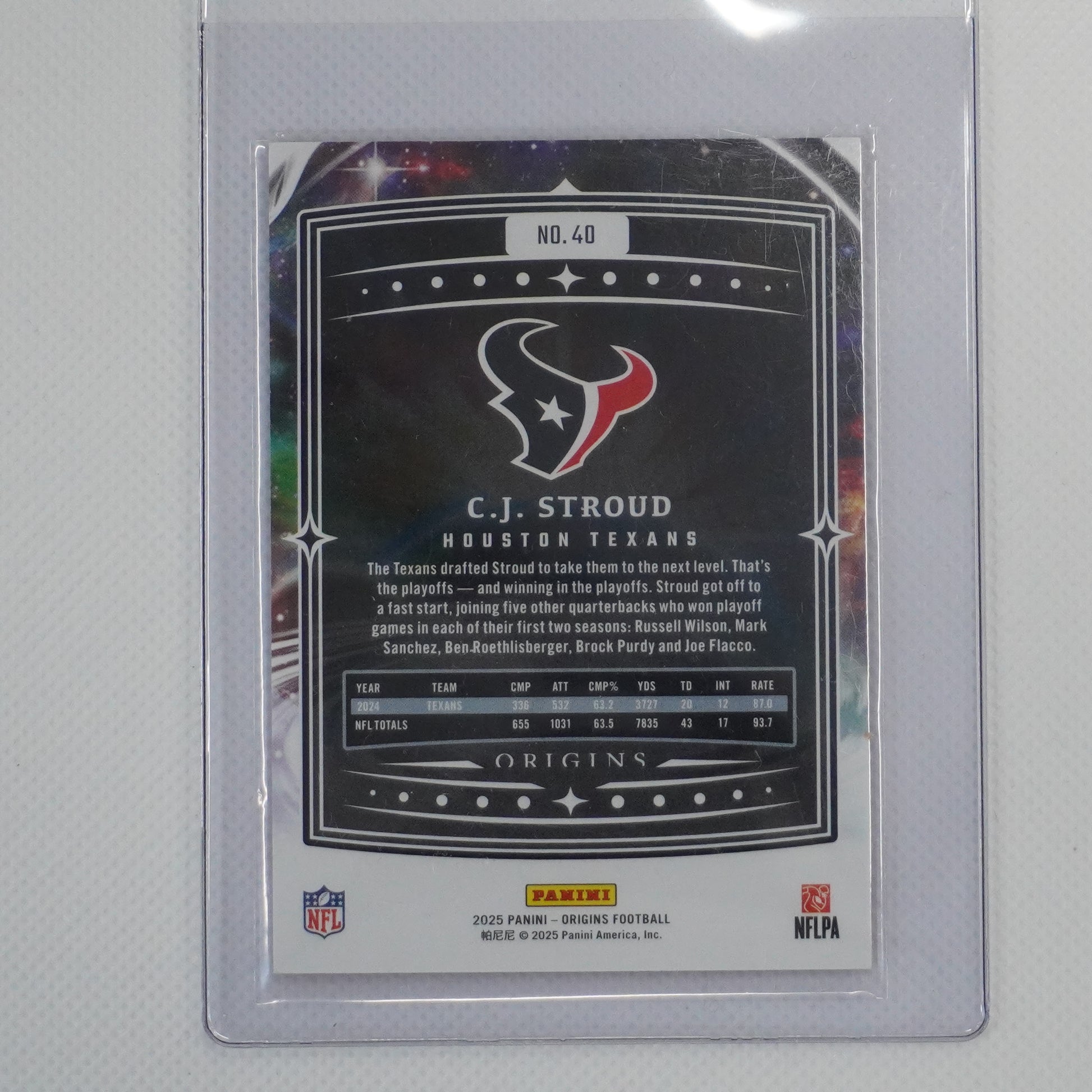 2025 Panini Origins #40 C.J. Stroud Orange #/149 Houston Texans SN
