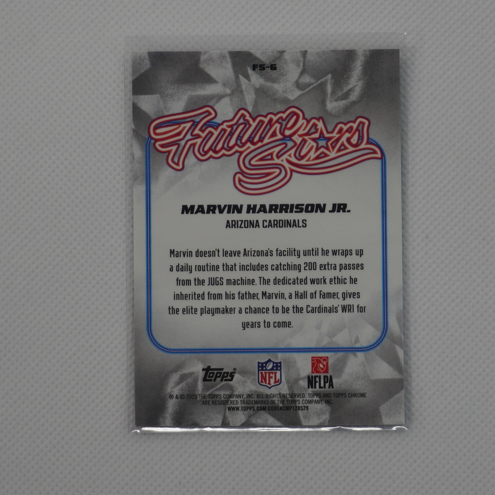 2025 Topps Chrome #FS-6 Marvin Harrison Jr. Future Stars Arizona Cardinals