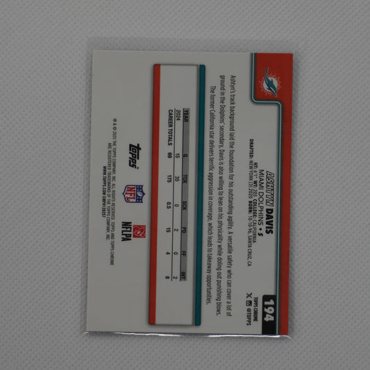 2025 Topps Chrome #194 Ashtyn Davis X-Fractor Miami Dolphins