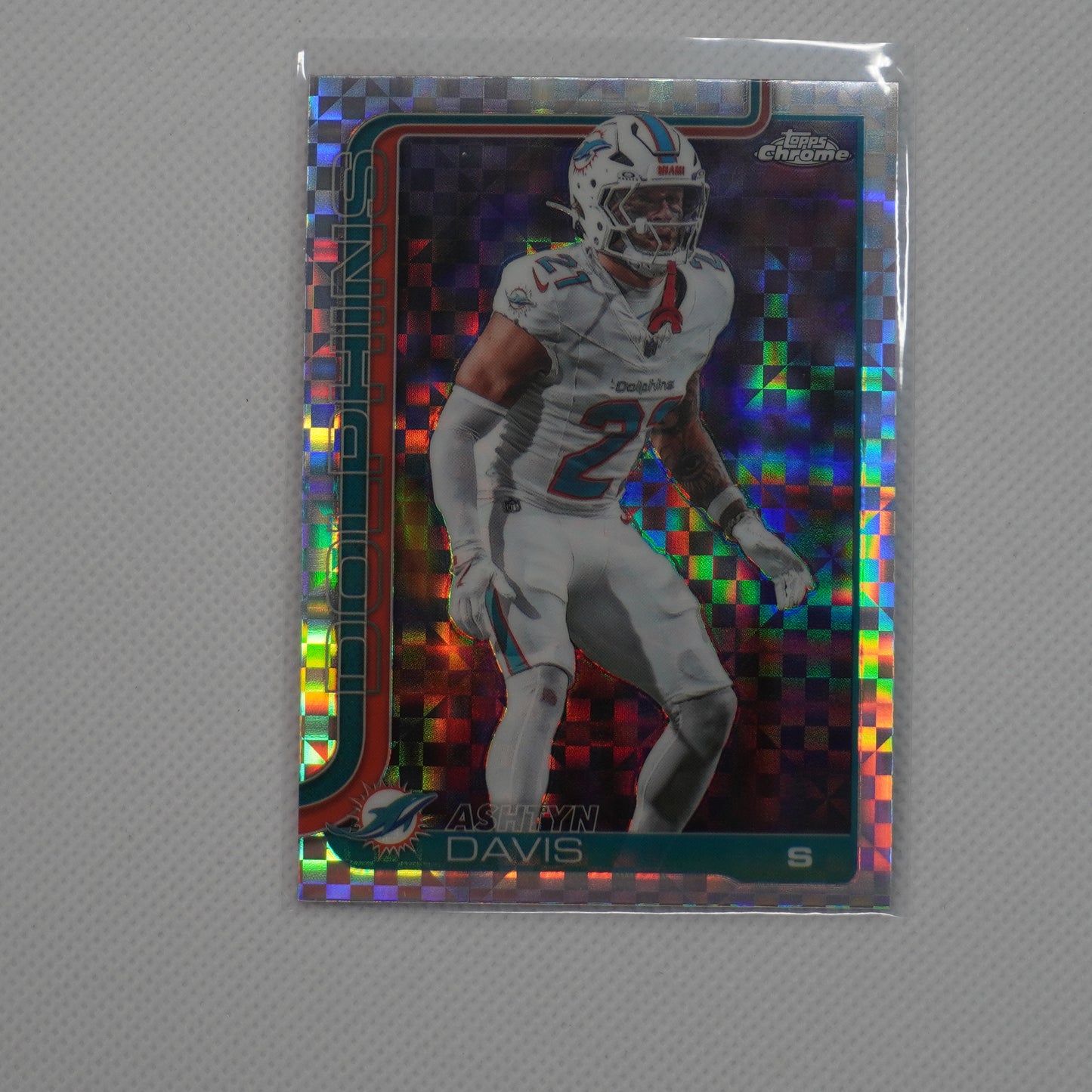 2025 Topps Chrome #194 Ashtyn Davis X-Fractor Miami Dolphins