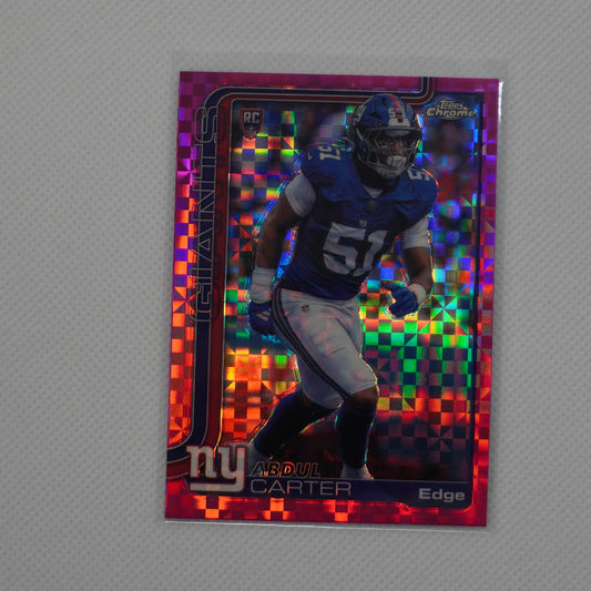 2025 Topps Chrome #350 Abdul Carter Hot Pink X-Fractor New York Giants RC