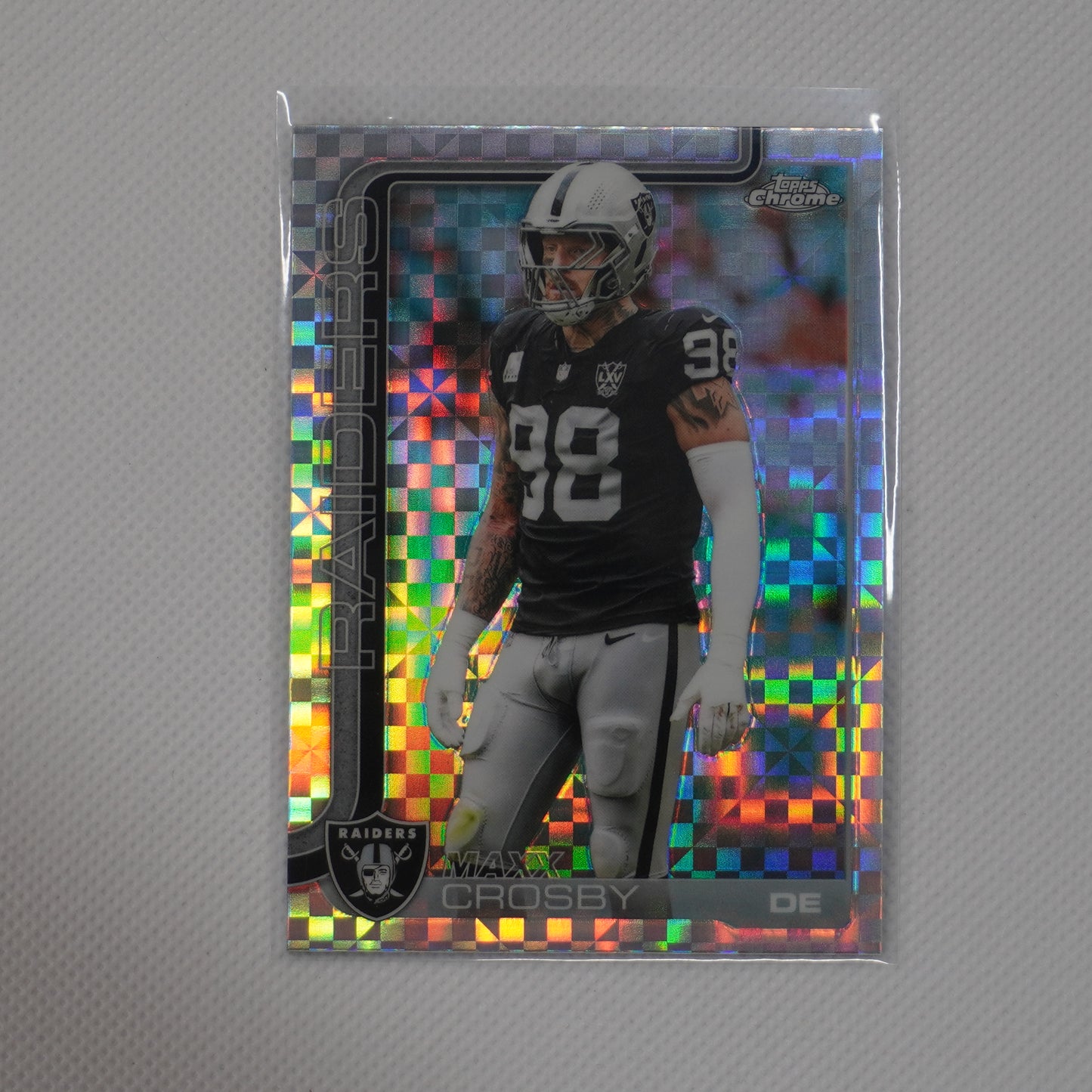 2025 Topps Chrome #180 Maxx Crosby X-Fractor Las Vegas Raiders