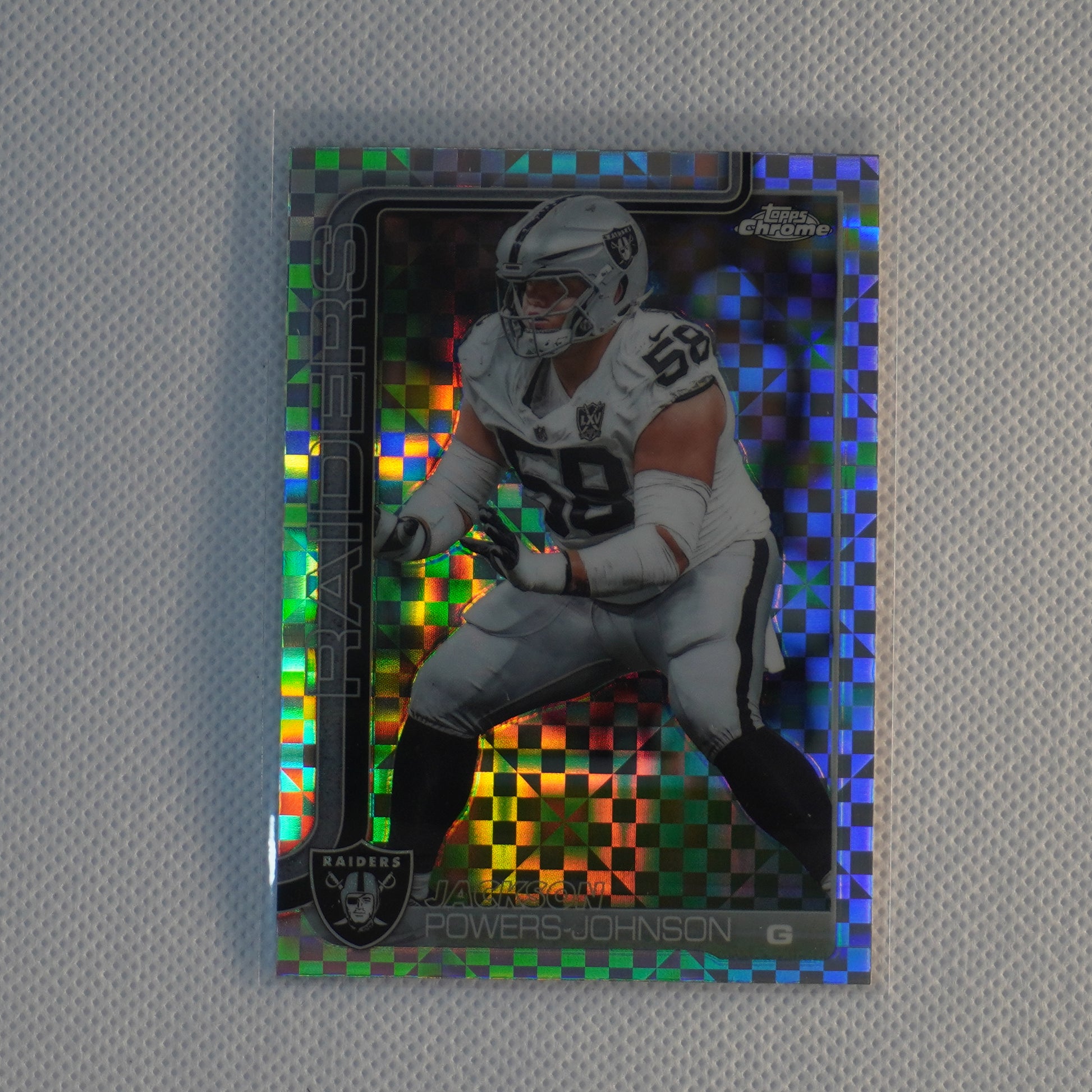 2025 Topps Chrome #177 Jackson Powers-Johnson X-Fractor Las Vegas Raiders