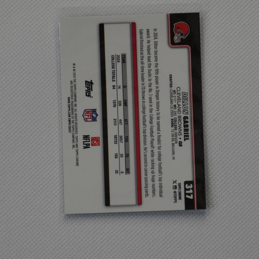 2025 Topps Chrome #317 Dillon Gabriel Cleveland Browns RC