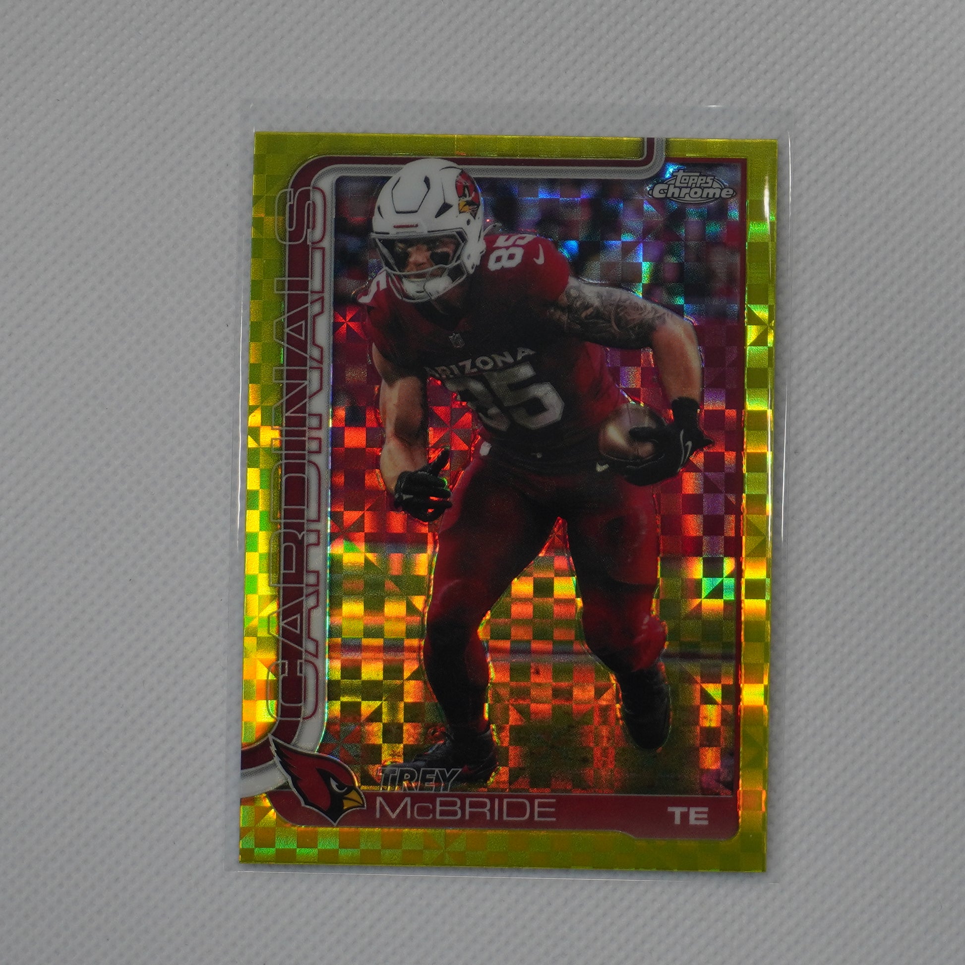 2025 Topps Chrome #4 Trey McBride Lime Green X-Fractor Arizona Cardinals