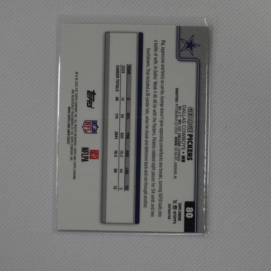 2025 Topps Chrome #80 George Pickens Refractor Dallas Cowboys