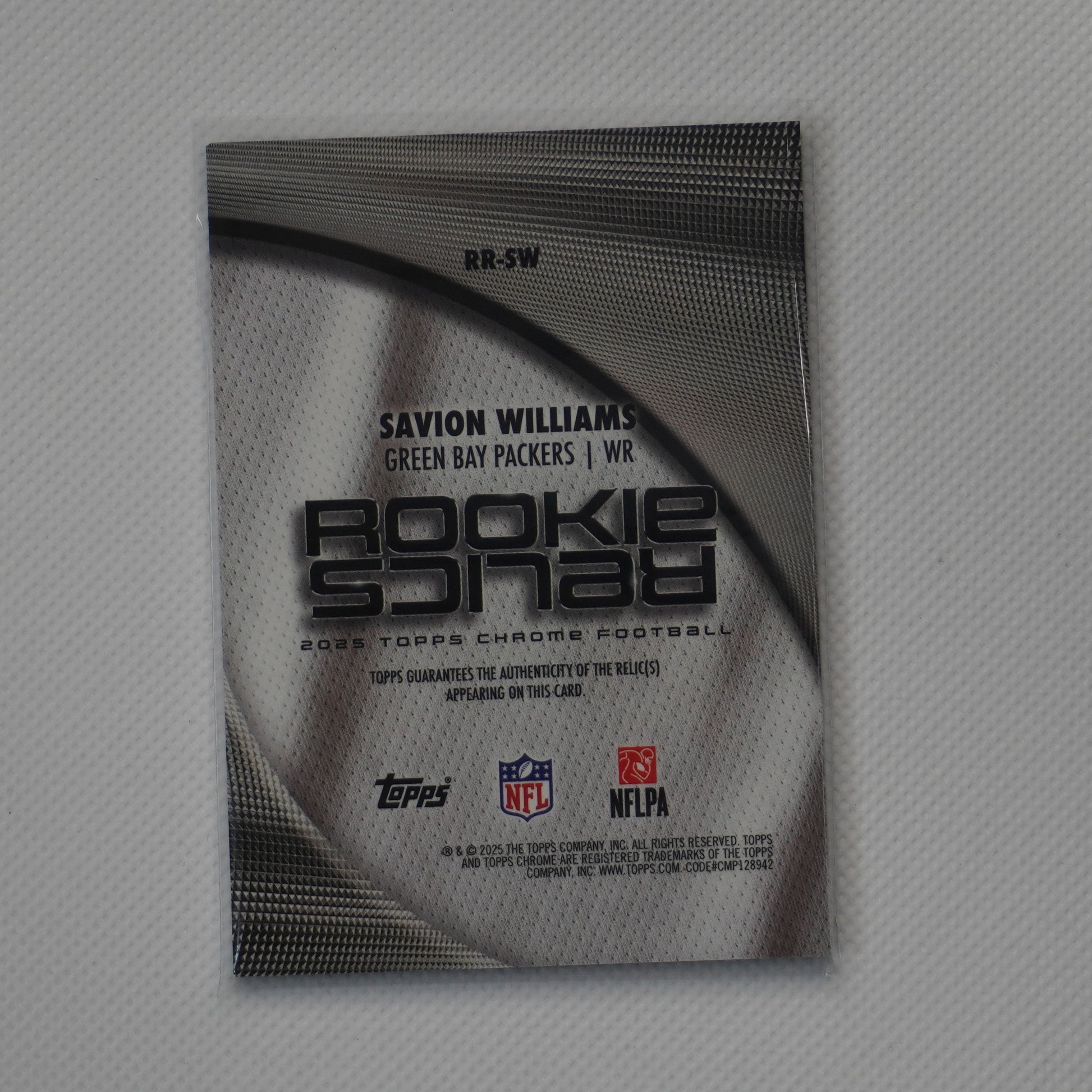 2025 Topps Chrome #RR-SW Savion Williams Rookie Relics Green Bay Packers MEM
