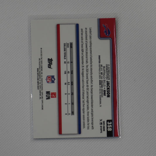 2025 Topps Chrome #358 Landon Jackson Buffalo Bills RC