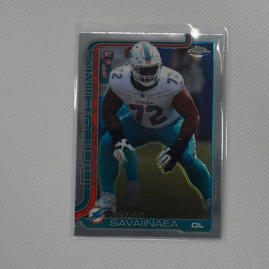 2025 Topps Chrome #380 Jonah Savaiinaea Miami Dolphins RC