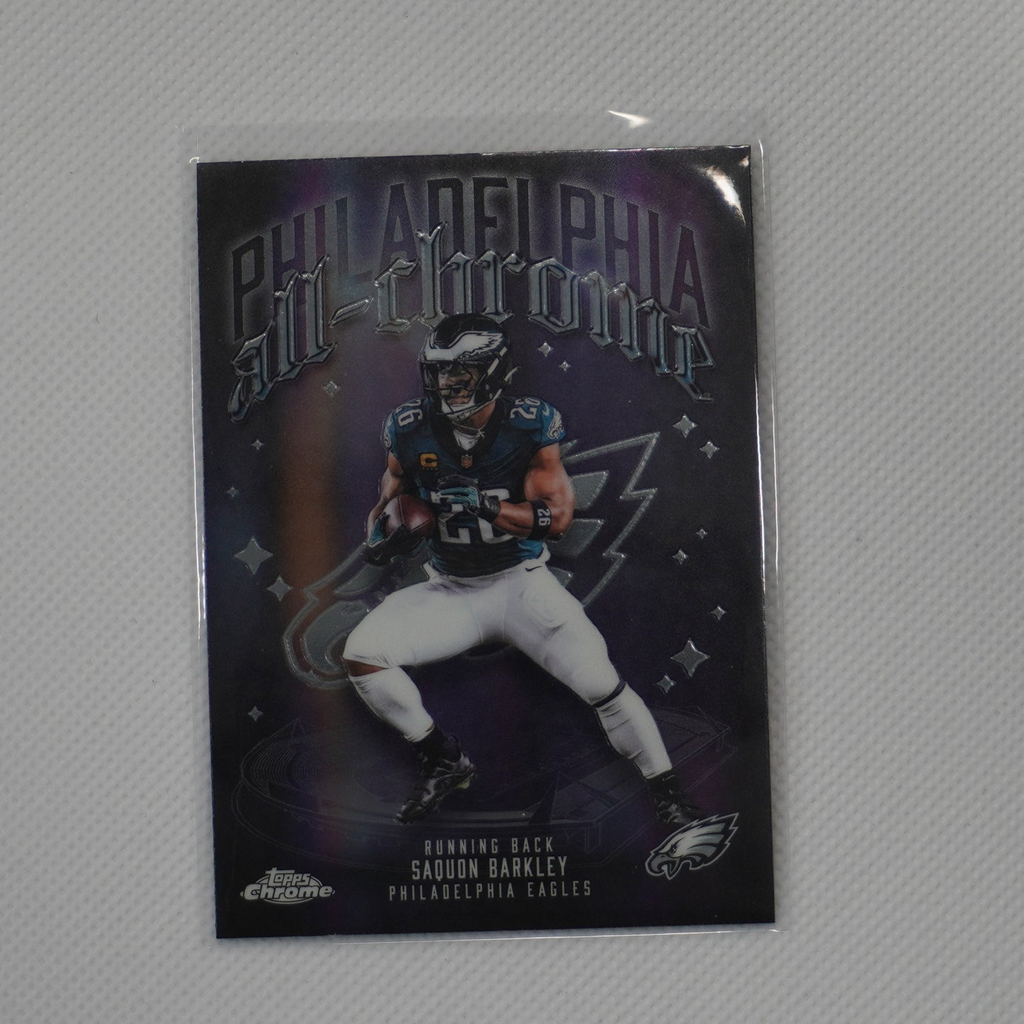 2025 Topps Chrome #ACT-3 Saquon Barkley All Chrome Team Philadelphia Eagles