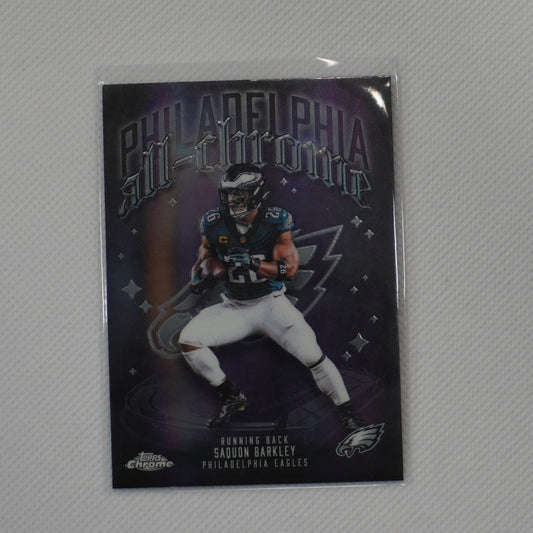 2025 Topps Chrome #ACT-3 Saquon Barkley All Chrome Team Philadelphia Eagles